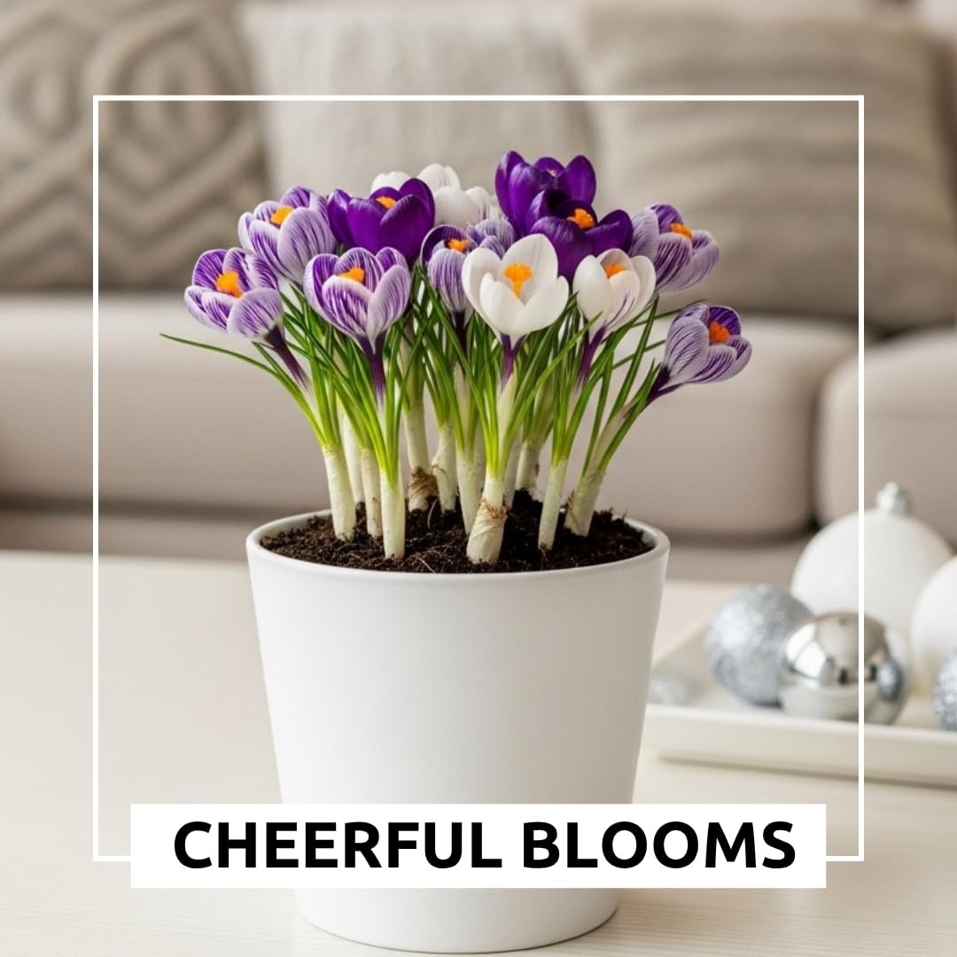 Pre-Chilled Crocus Bulbs for Forcing Indoors Easy Flowers in Pots or Planters 10