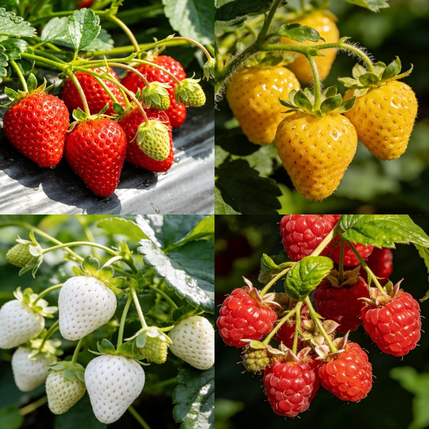 CarpetC 400+ Strawberry & Raspberry Seeds Mix for Planting, Red White Yellow …