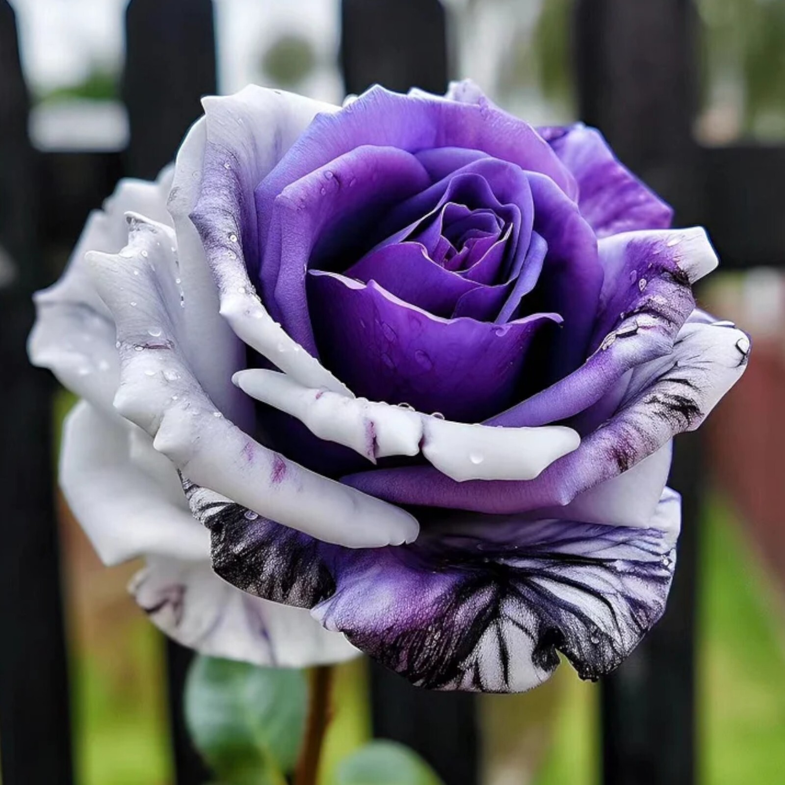 20pcs Rare Purple and White Twin Rose Seeds – Captivating Garden Contrasts.