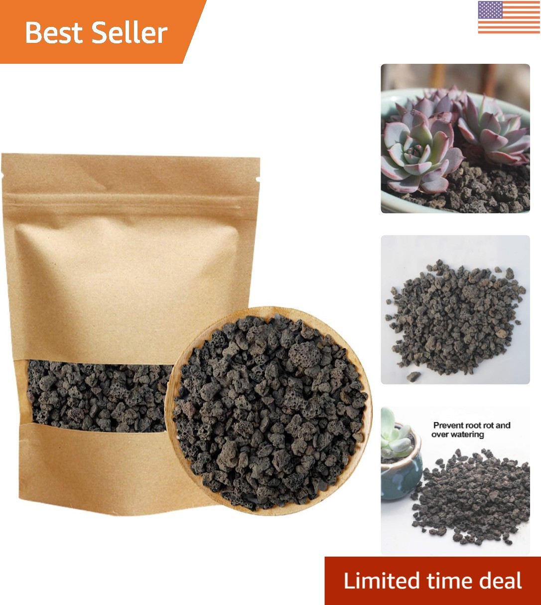 Versatile 2.2LB Black Horticultural Lava Rock – Best for Plants & Aquariums