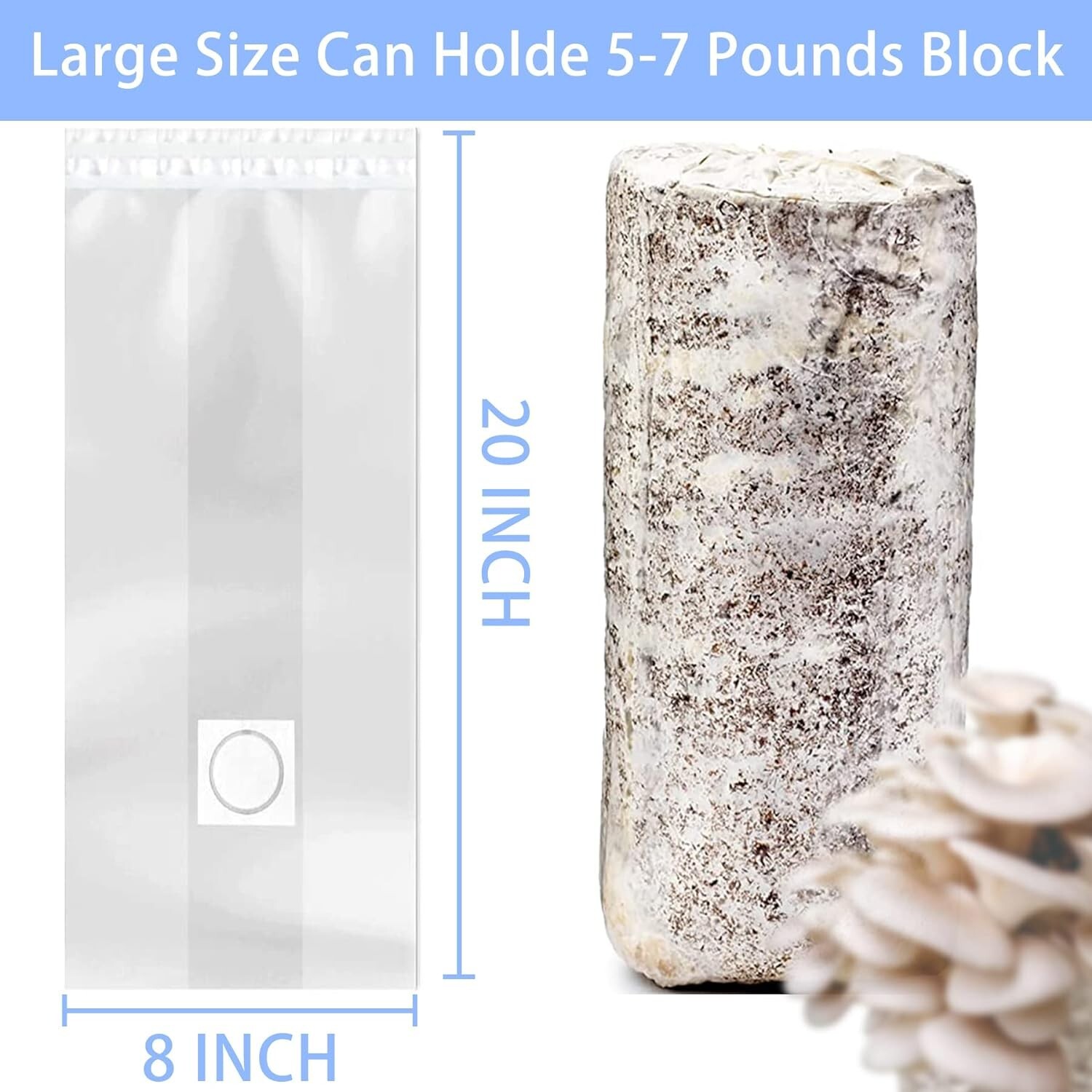 Mushroom Bags Grow Grain Substrate Mycelium Sealable Bag 50 Count 4″x3.5″x13″ A
