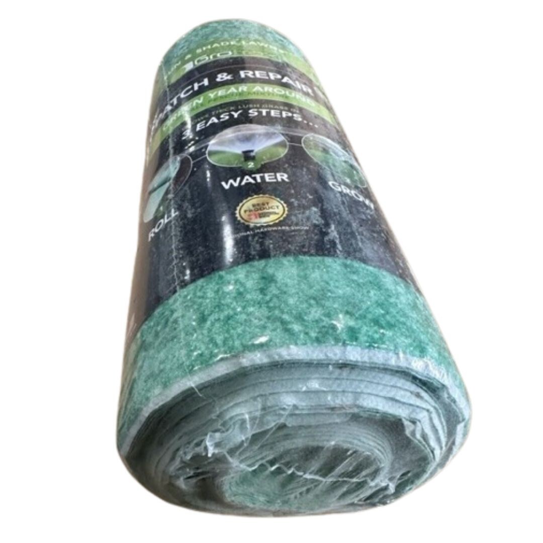 Grotrax Biodegradable Grass Seed Mat, Year Round Green – 50 Sq Ft Quick Fix Roll