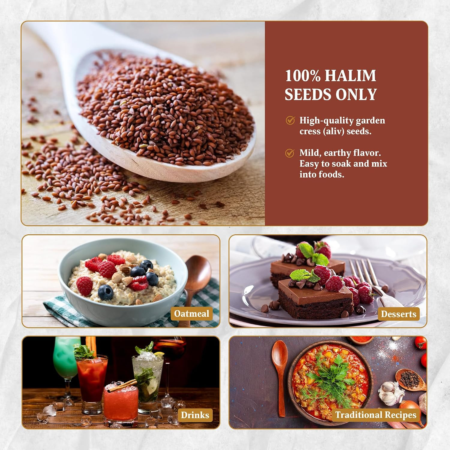 Halim Seeds 8 oz – Garden Cress Seed for Eating – Aliv Seeds – Premium Garden Cr