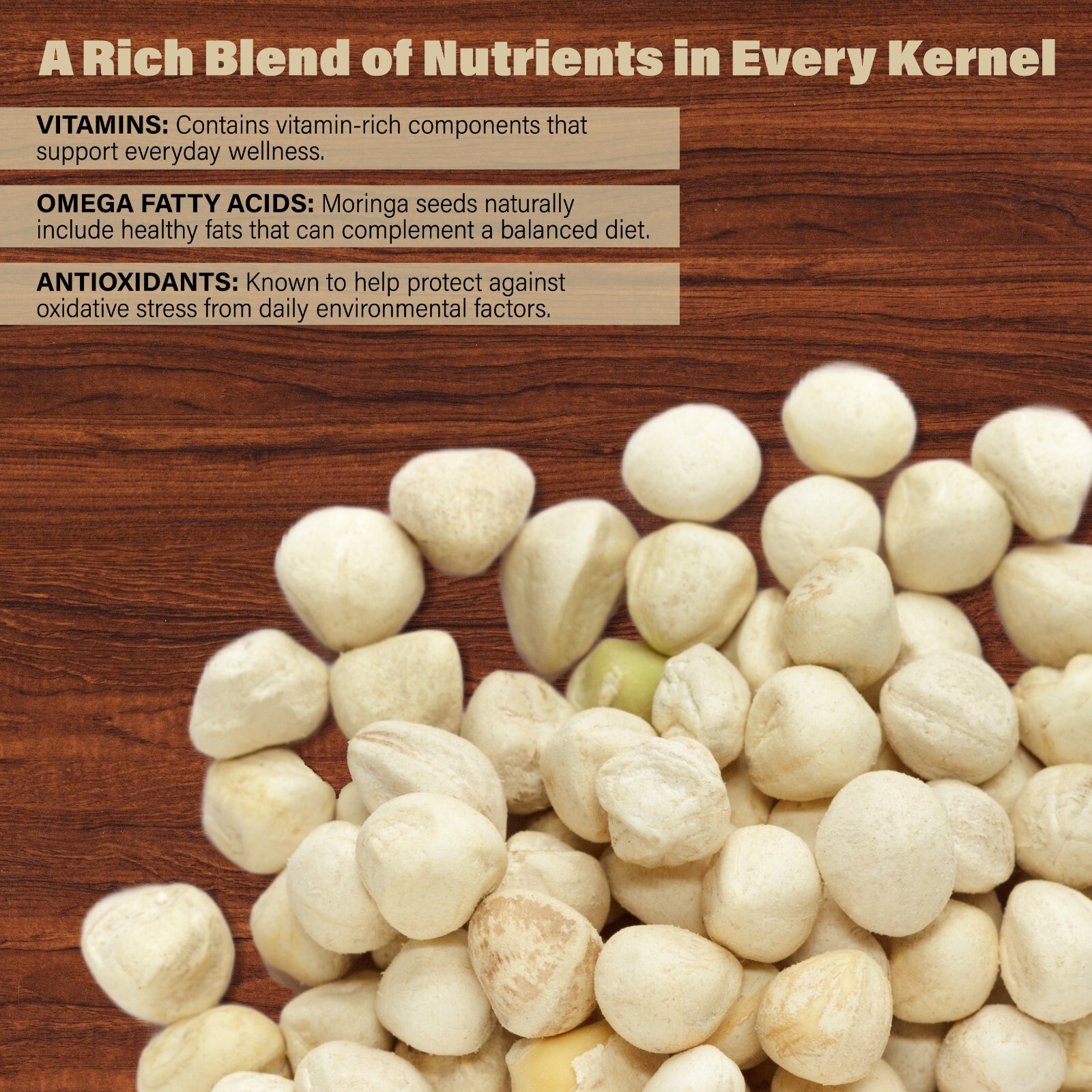 2500 Moringa Oleifera Seeds Kernel 2 lbs. Jar Bulk SHELLED Fresh