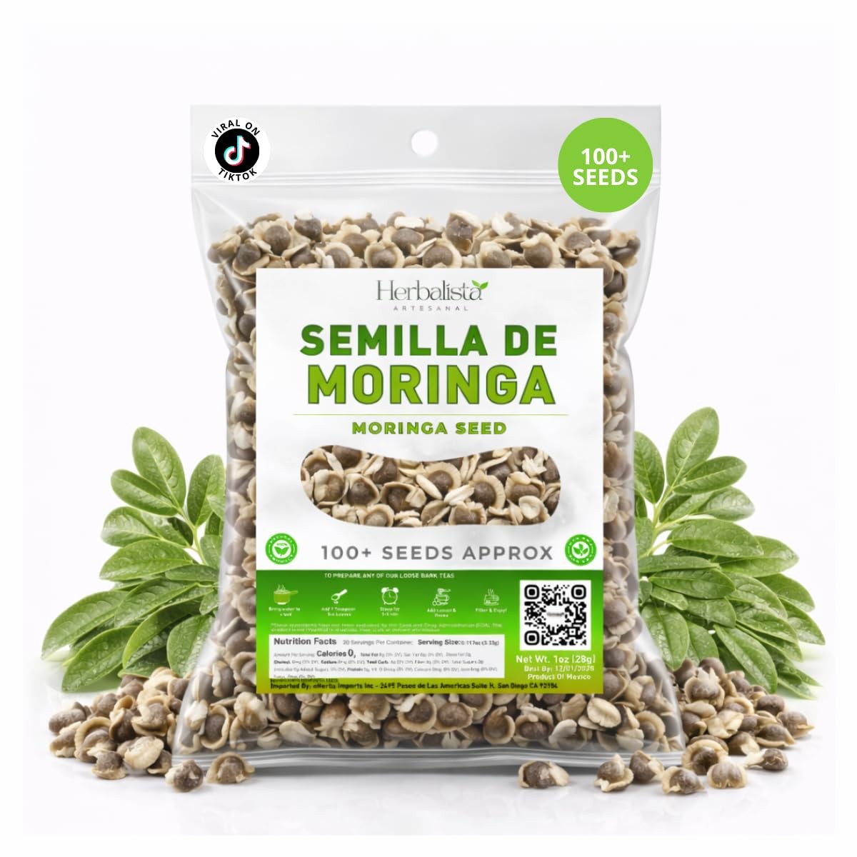 Moringa Seeds 1oz Approx. 100 Seeds NonGMO for Snacking & Planting