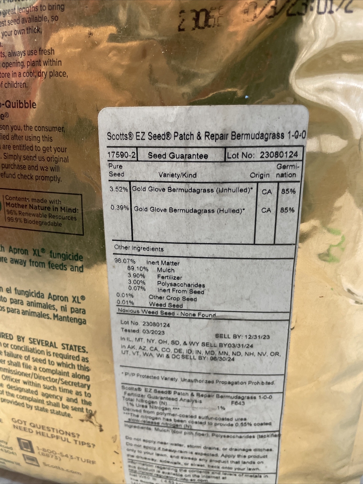 Scott’s Scotts EZ Seed Bermuda Grass Patch & Repair Seed Mulch & Fertilizer.4201
