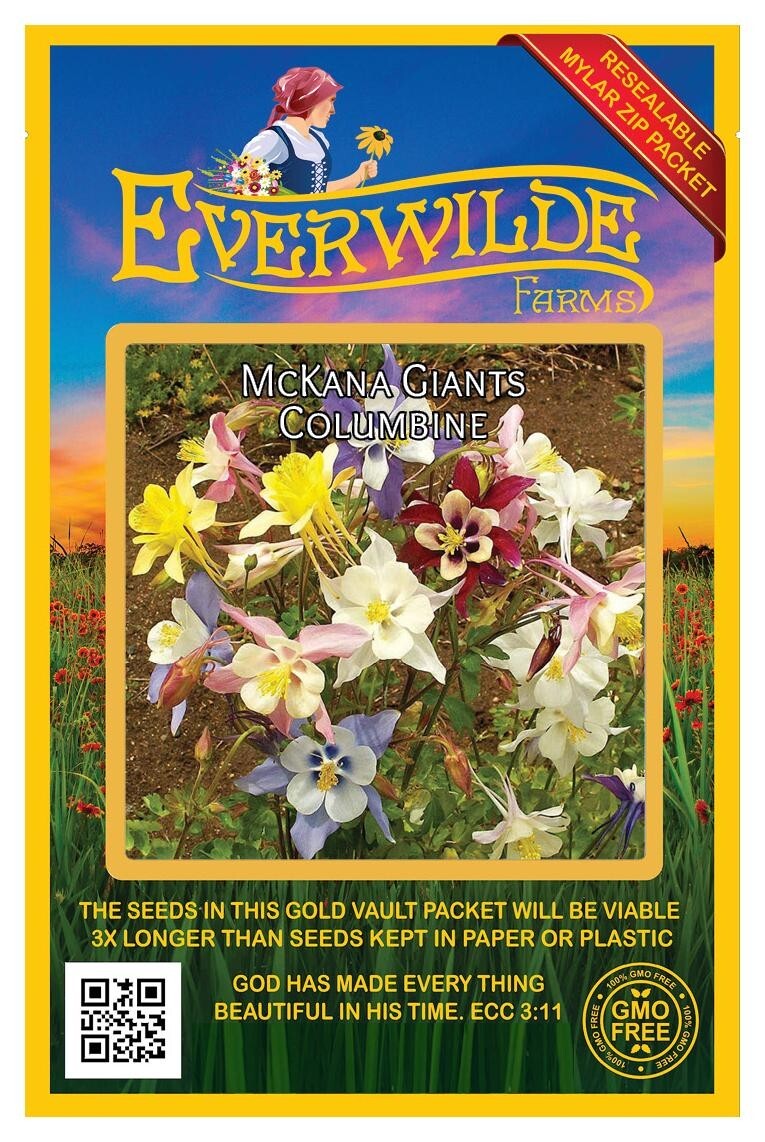 1 Oz McKana Giants Mixed Columbine Wildflower Seeds – Everwilde Farms Mylar