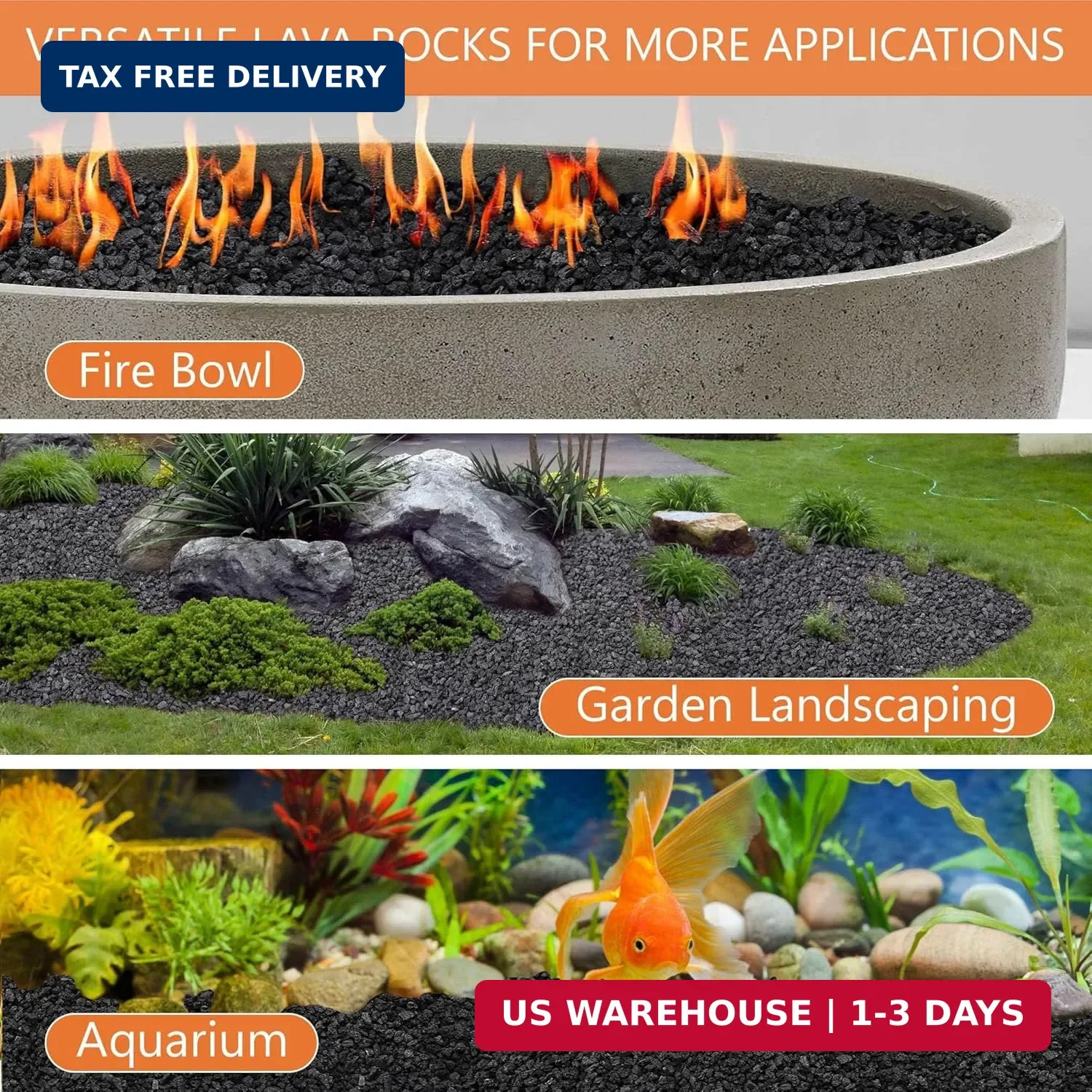 NUPICK 3lb Black Lava Rocks for Plants, 3/8″ Succulent Potting Soil Amendments,