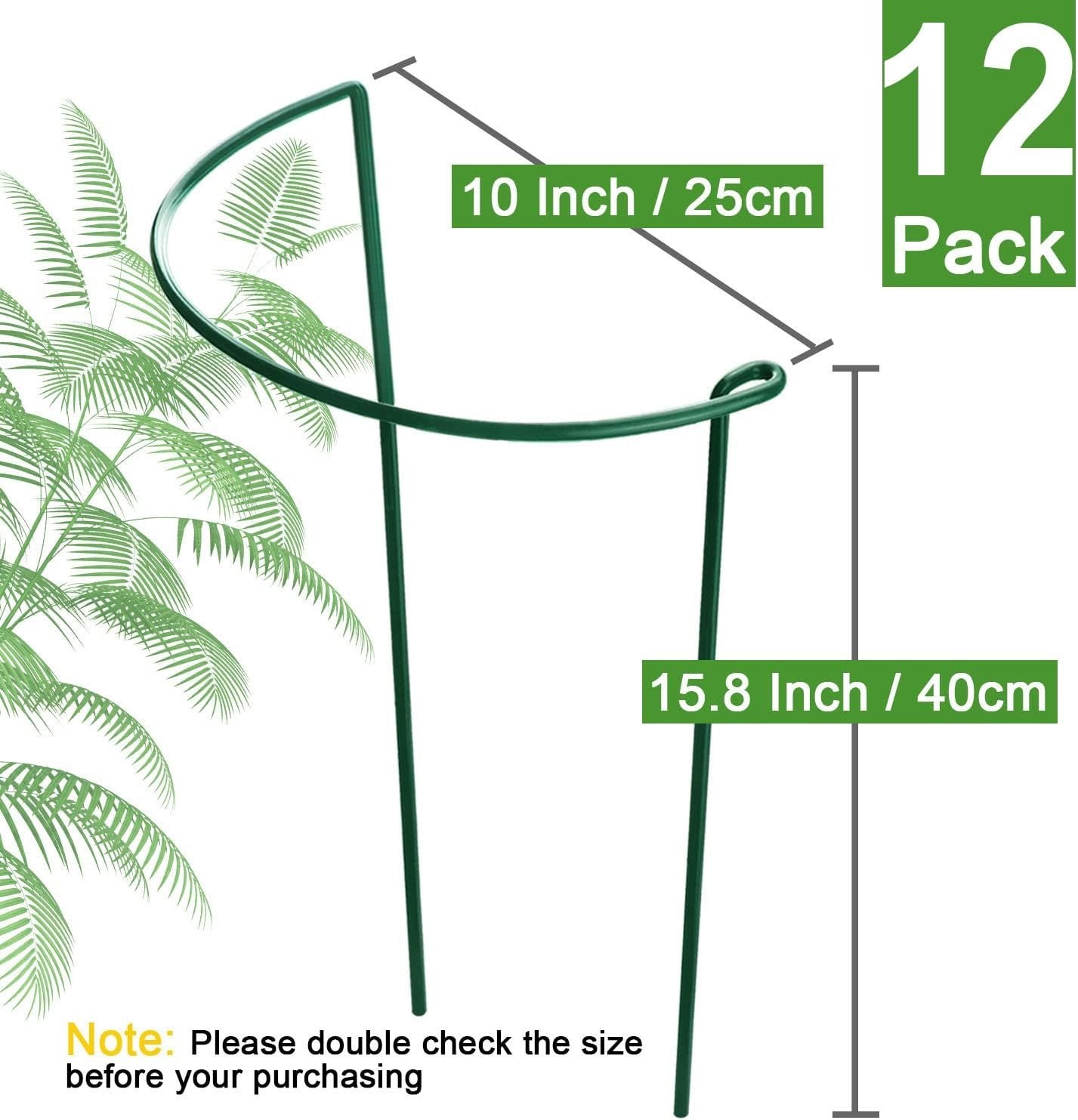Metal Plant Stakes 12-Pack for Indoor & Outdoor Plants