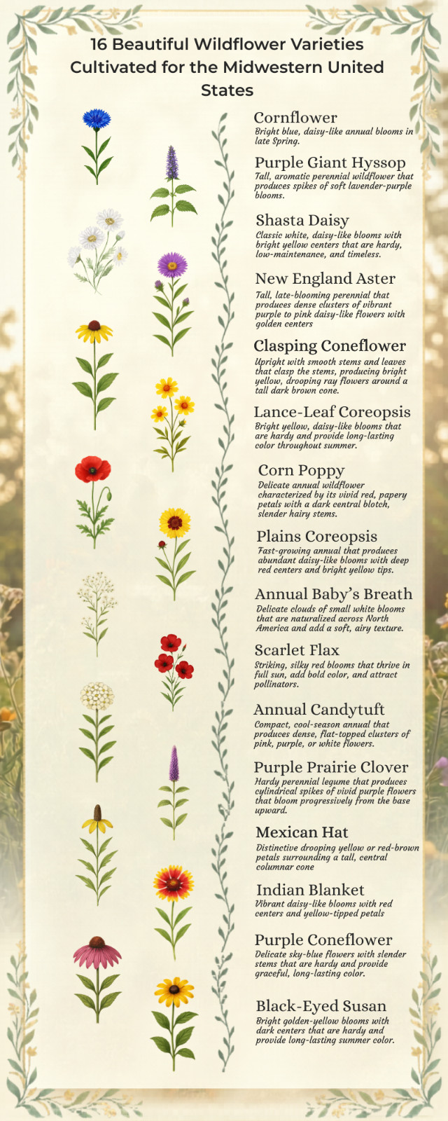 Minnesota Wildflower Seed Mix 1 lb Covers 2,000 Sq Ft Pollinator Garden Seeds