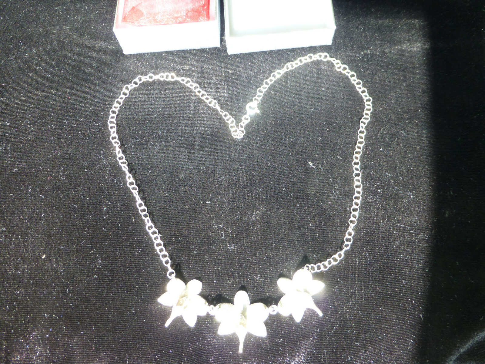 Phalaenopsis Phal Moth Orchid Flowers 925 Sterling Silver Necklace & Chain 18″