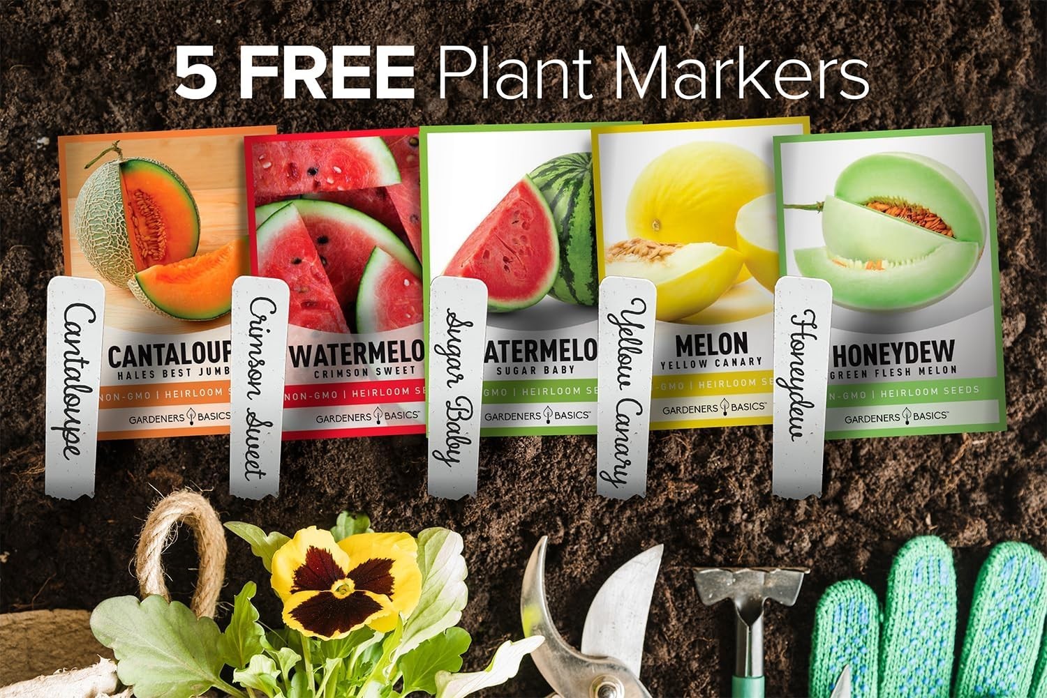 Home Garden Melon Collection: 5 Heirloom Seeds for Sweet Summer Fruits