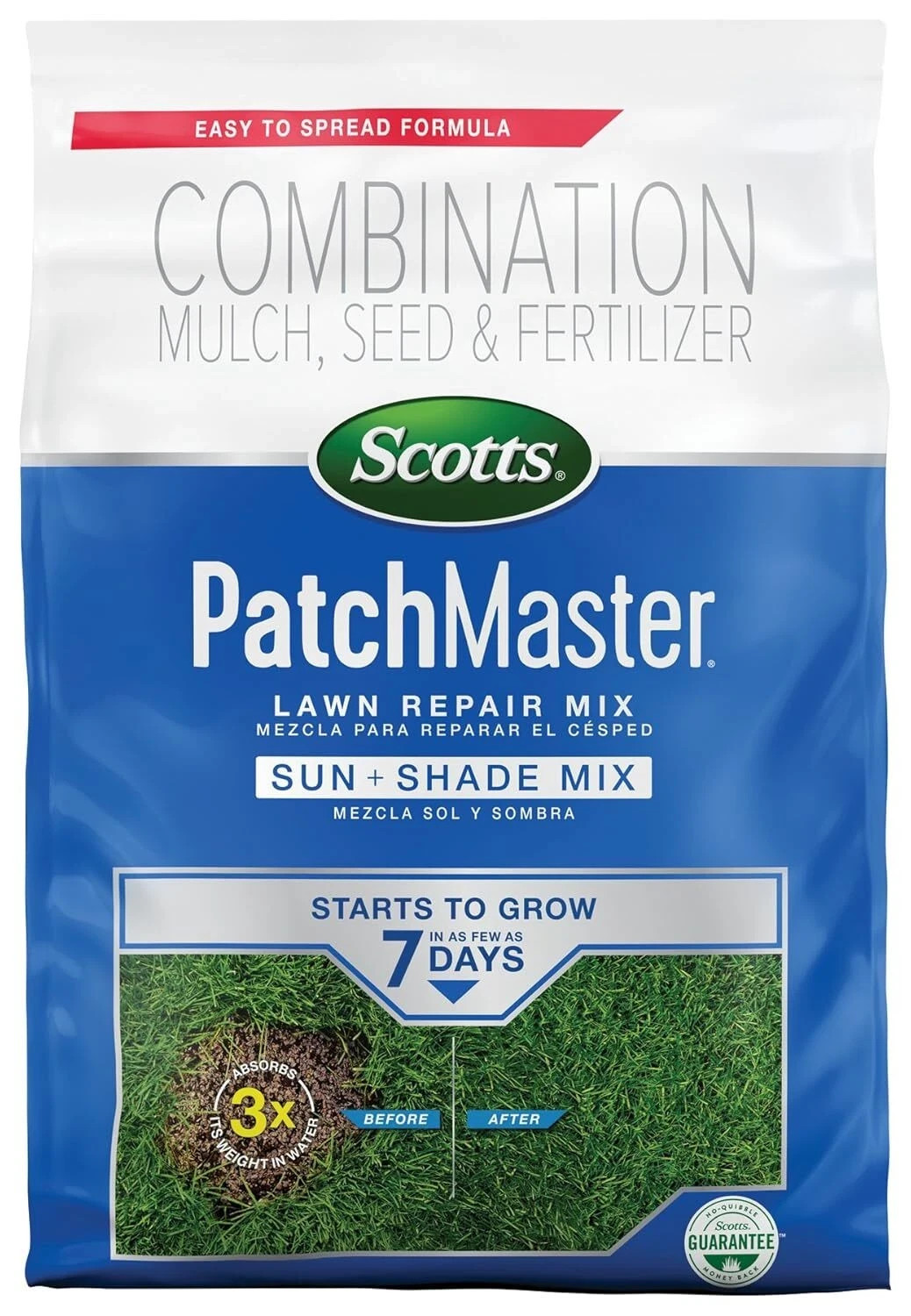 Scotts PatchMaster Lawn Repair Mix Sun + Shade Mix, Combination Seed – 4.75 lbs.