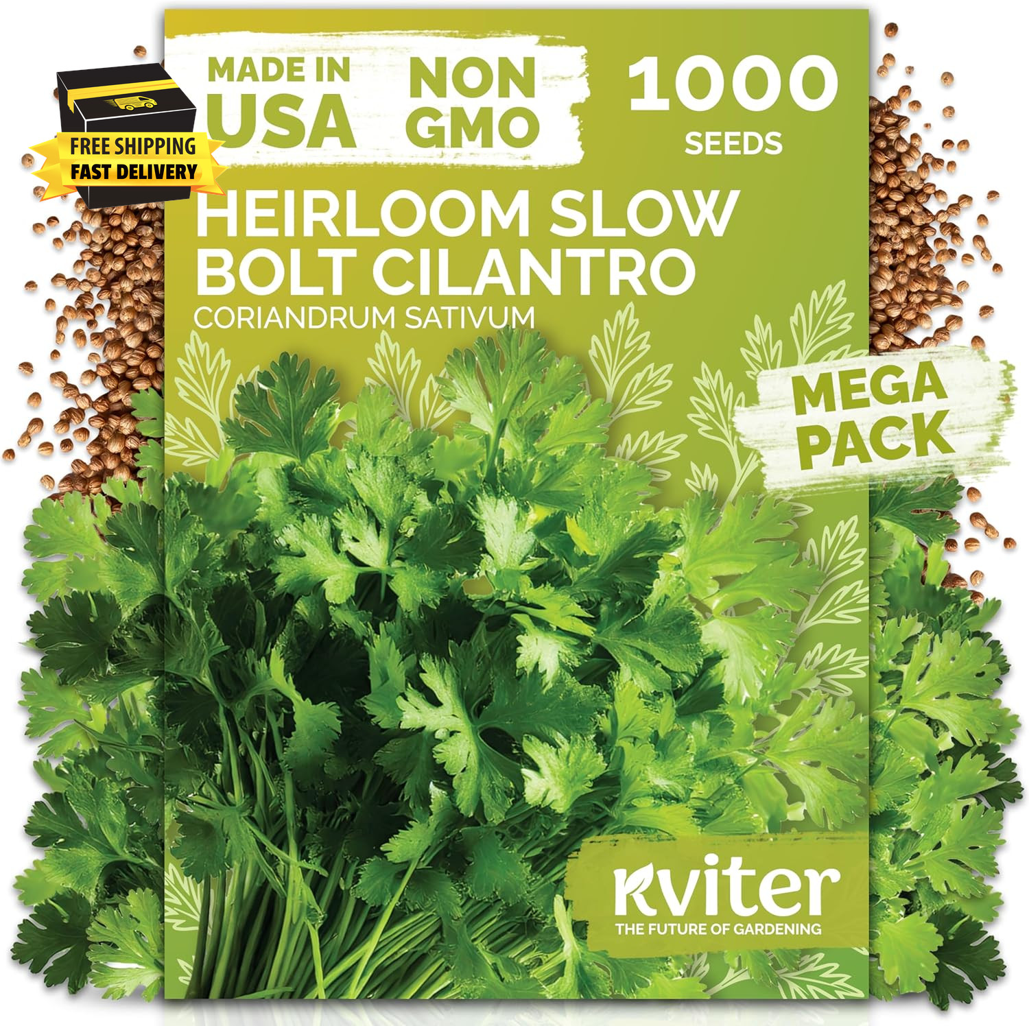 1000 Slow Bolt Cilantro Seeds (Coriandrum Sativum) – Cilantro Seed, Slow to Bolt
