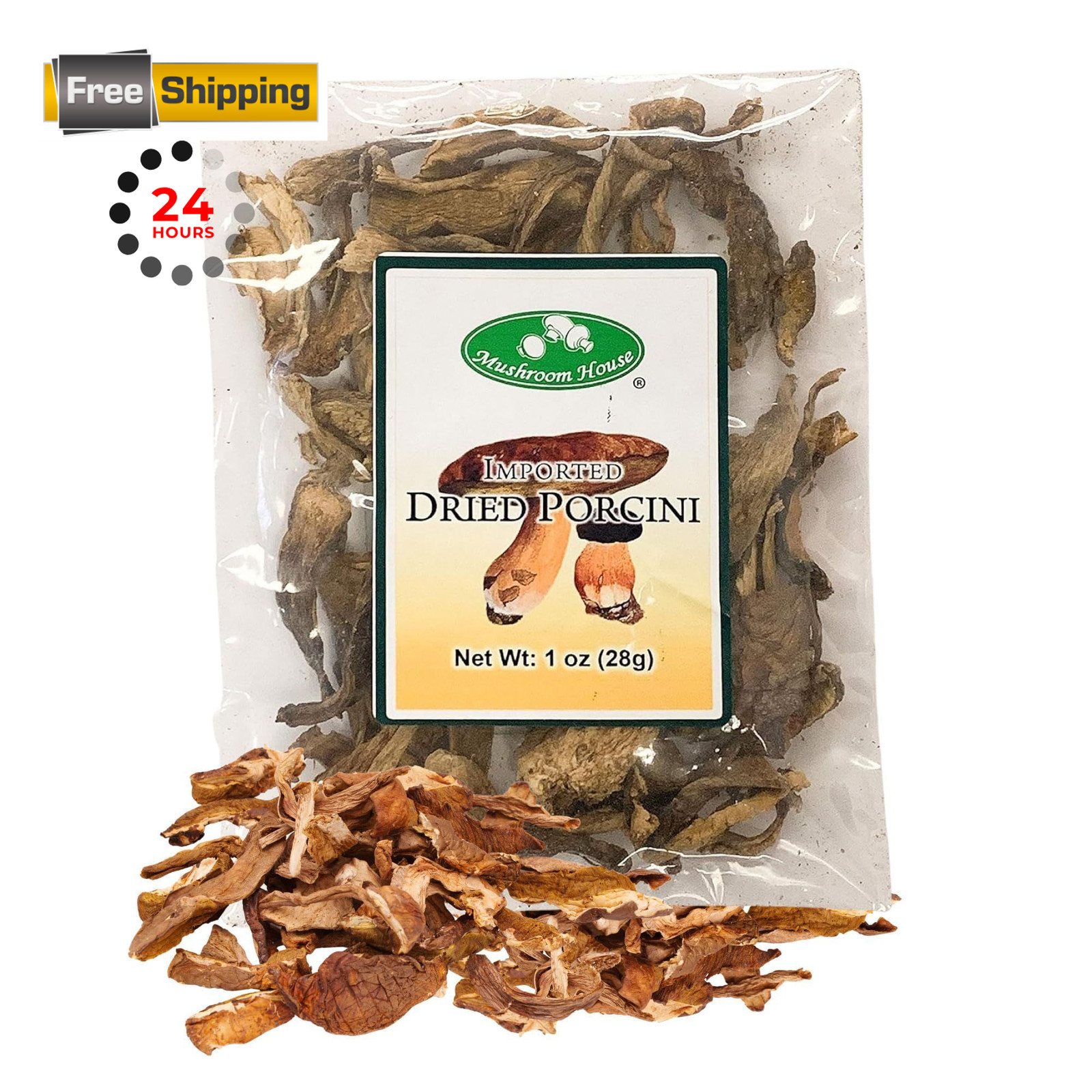 Mushroom House Dried Porcini Mushrooms, 1 oz Bag 1 Ounce (Pack of 1)