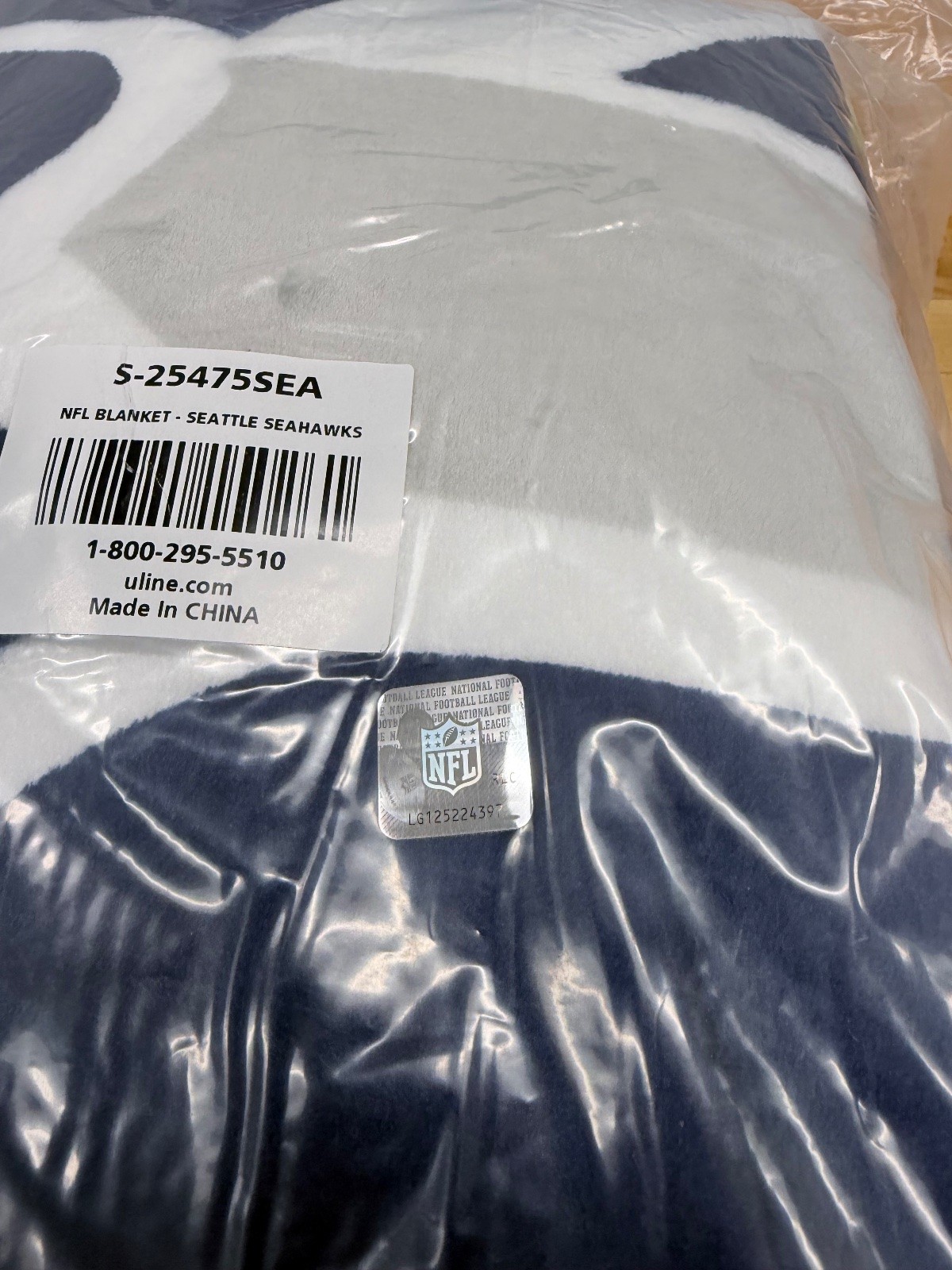 Seattle Seahawks NFL Blanket 60×80 Navy Blue Green White New