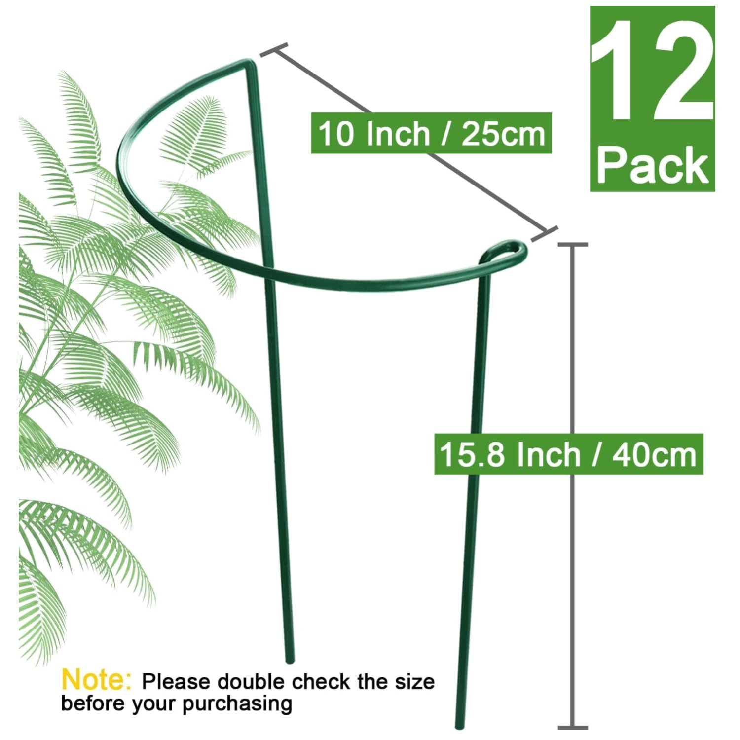 Metal Plant Stakes 12-Pack for Indoor & Outdoor Plants