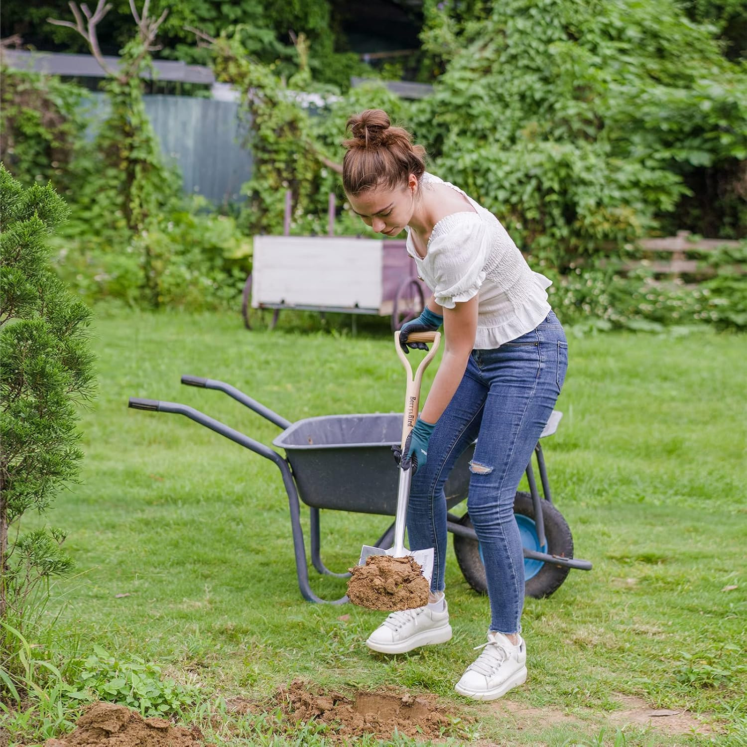Garden Digging Spade, 41″ Stainless Steel Square Border Spade, Heavy