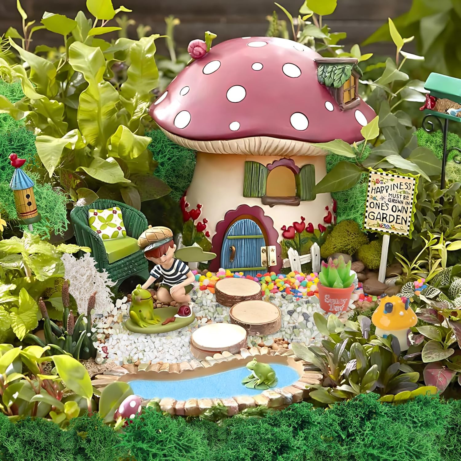 Scenery Basing Material Kit, 10 Pack Fairy Garden Miniatures Accessories Kit Dry
