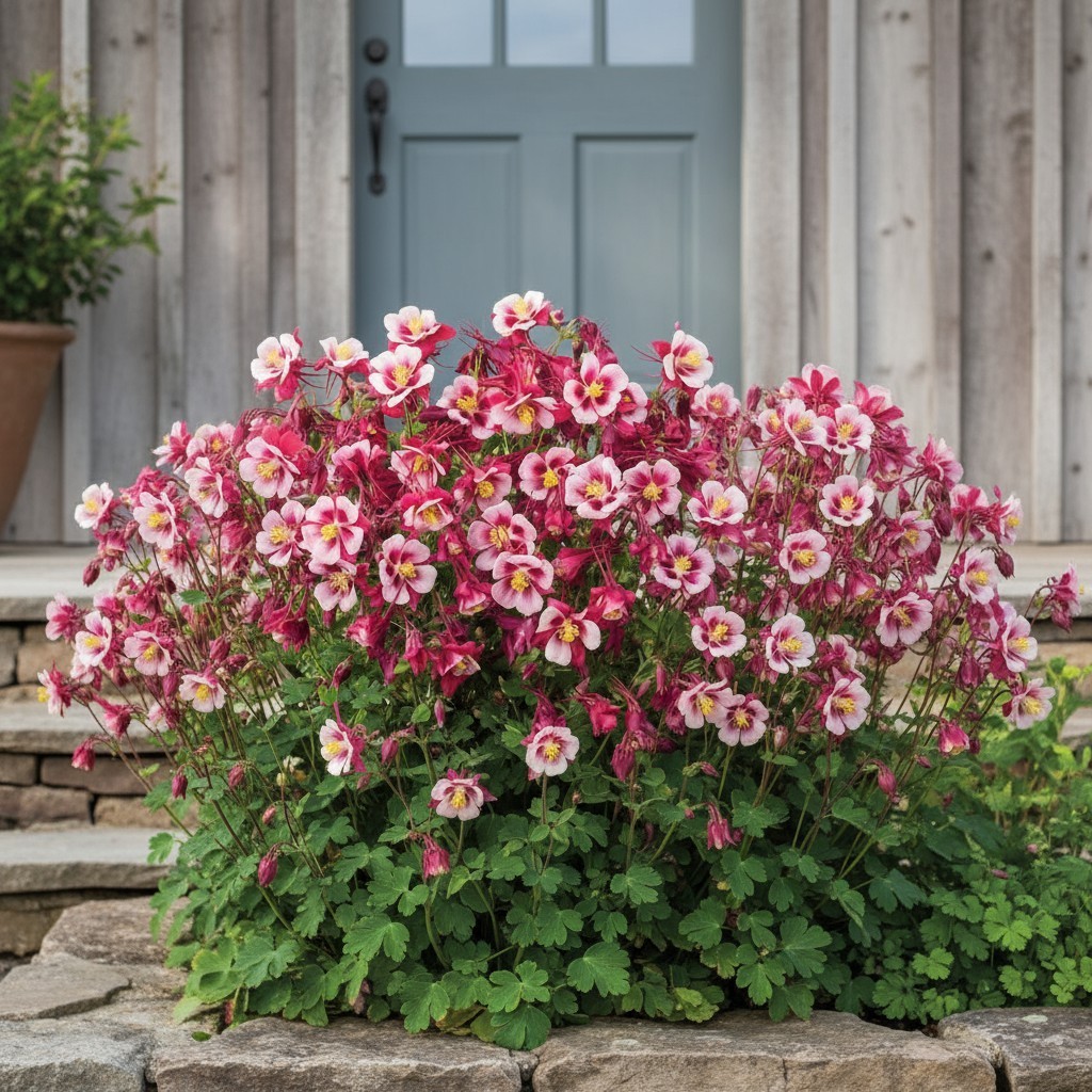 500 Columbine Seeds – Pink & White Bicolor Blooms for Spring Garden Color