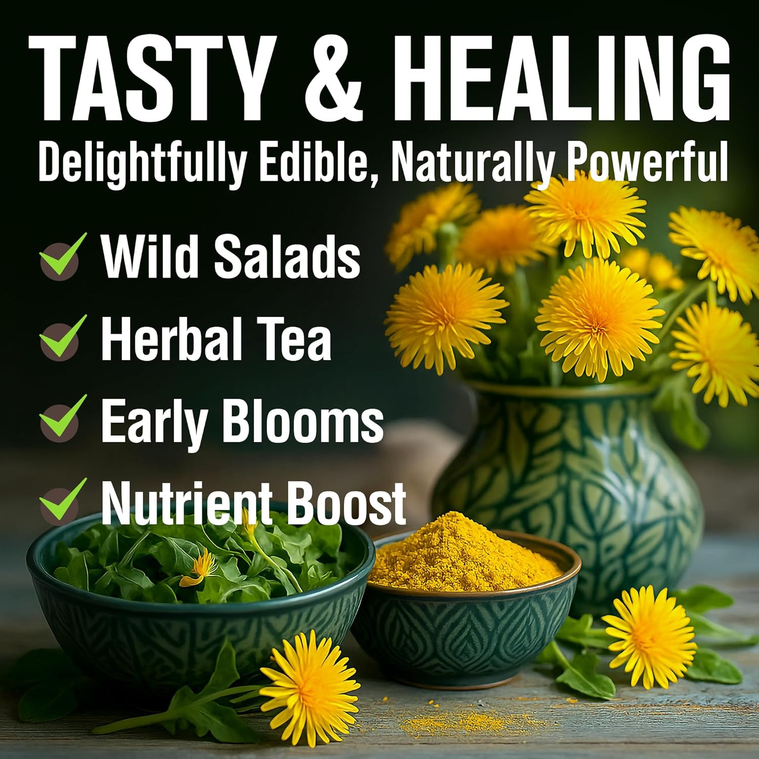 Dandelion Seeds for Planting 600 Heirloom Medicinal Herb Seeds (~0.3G) Non GMO G