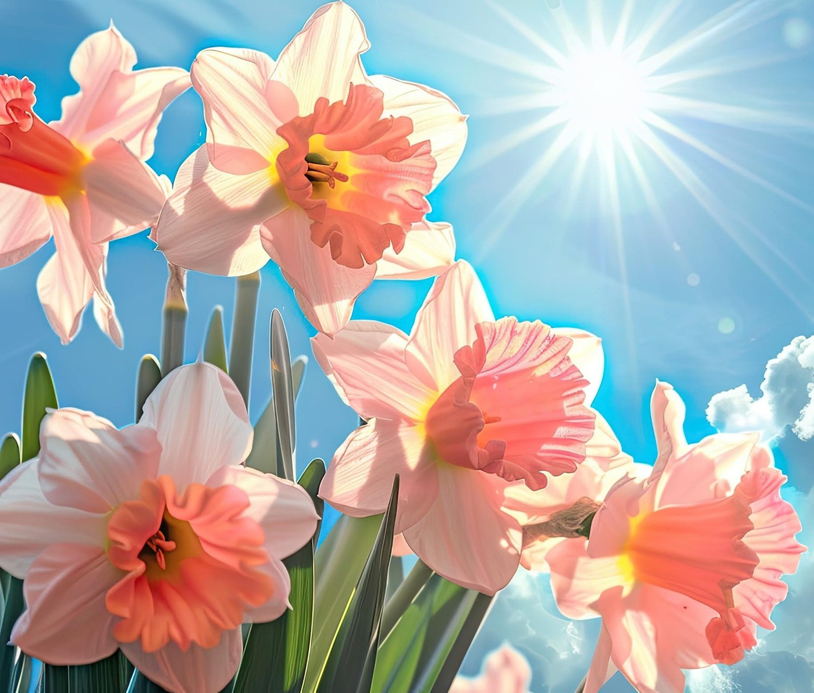 Pink Party Daffodil Bulbs for Planting (10 Bulbs) – Double Pink and White Spring