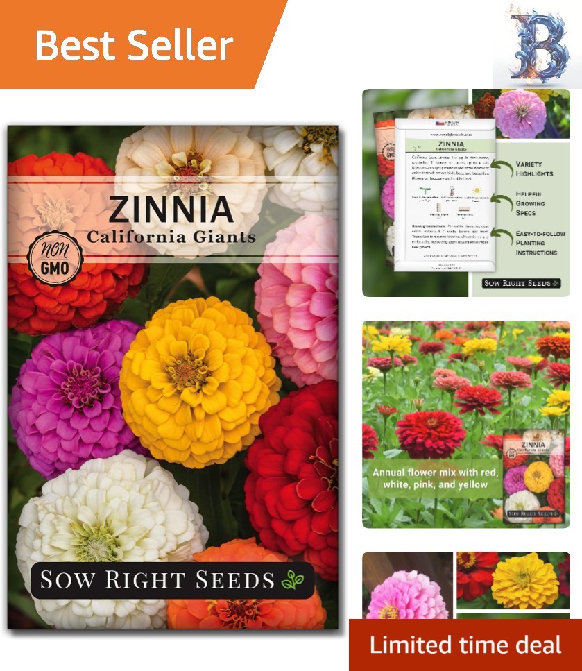 California Giant Zinnia Flower Seeds – Attract Pollinators with Fragrant Blooms