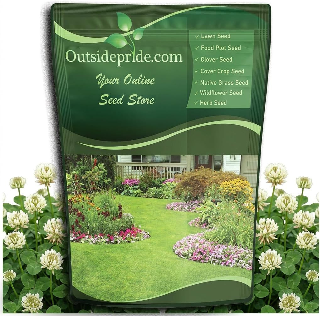 Perennial White Dutch Clover Seed – 2 lbs. Nitrocoated, Inoculated Clover Seeds