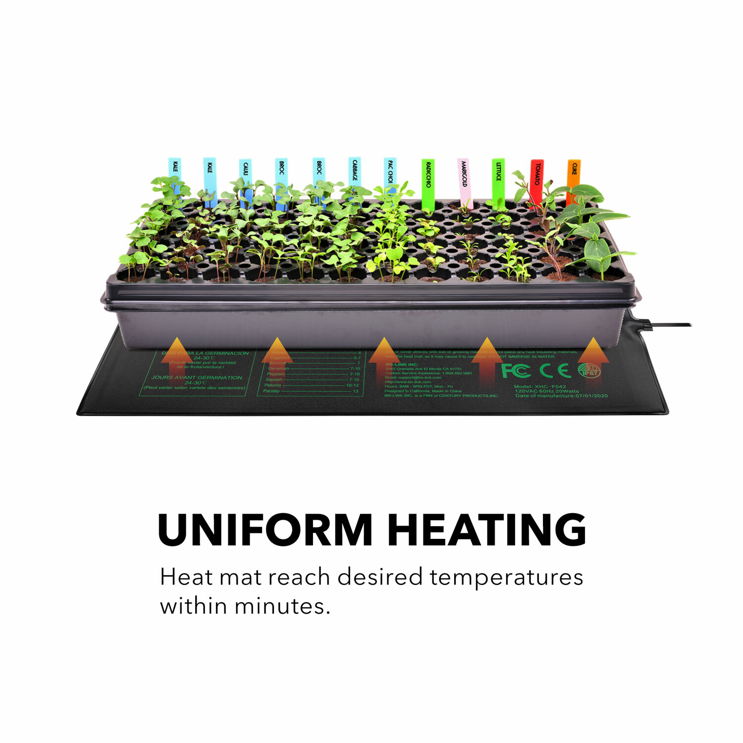 BN-LINK Seedling Heat Mat Warm Hydroponic Heating Pad Waterproof 10″ x 20.75″