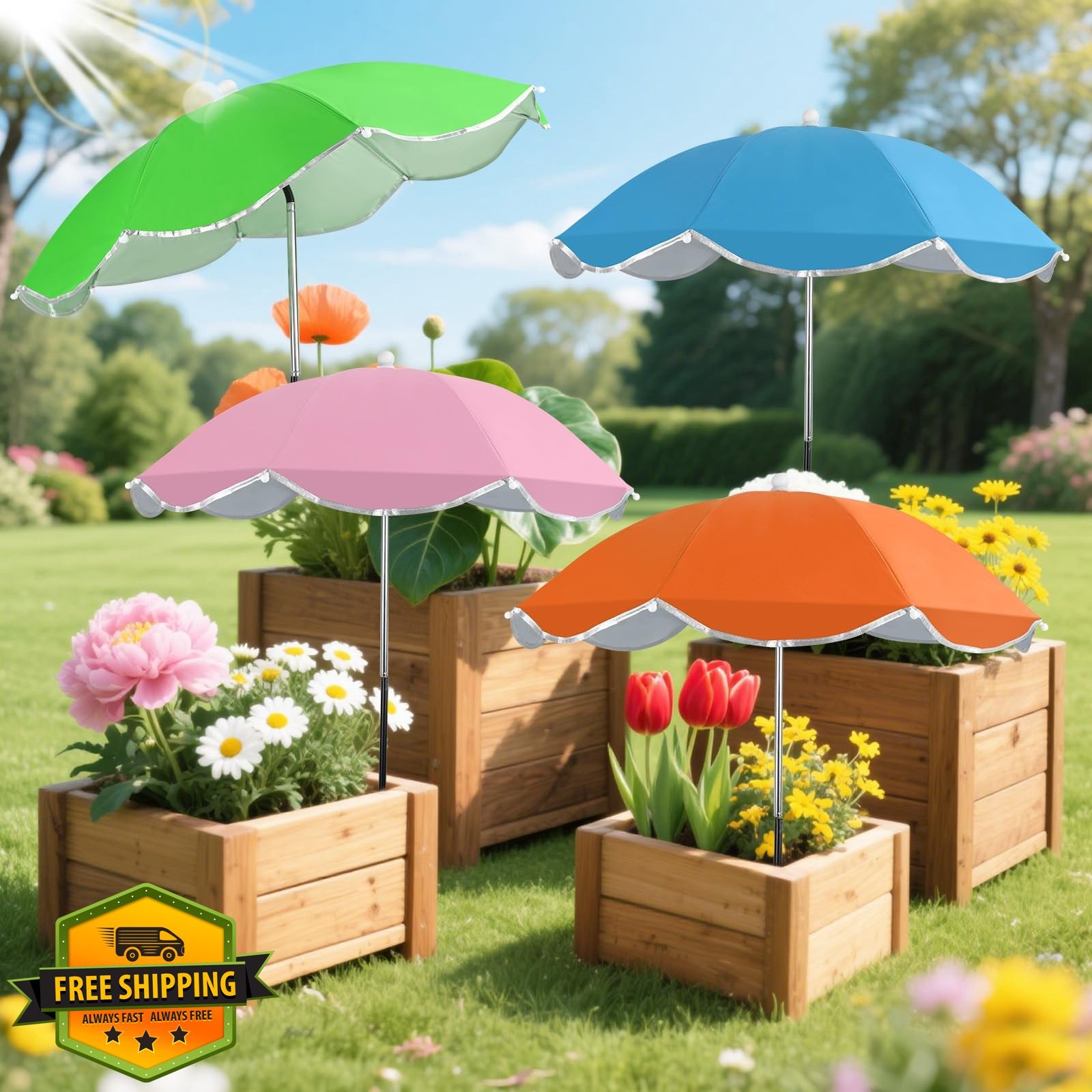 LCHUANG Plant Umbrellas Green Blue Orange Pink