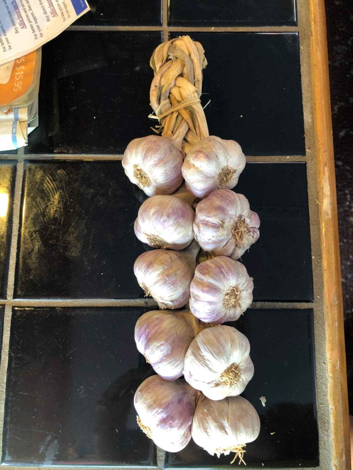 15 Bulb Garlic Braids Certified Organic USA Spicy Purple Stripe Non GMO