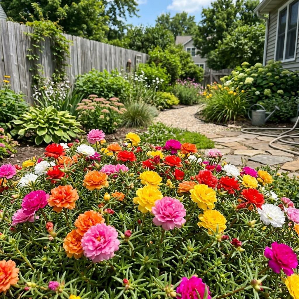 500 Mixed Double Portulaca Seeds – Moss Rose Trailing Ground Cover for Drought