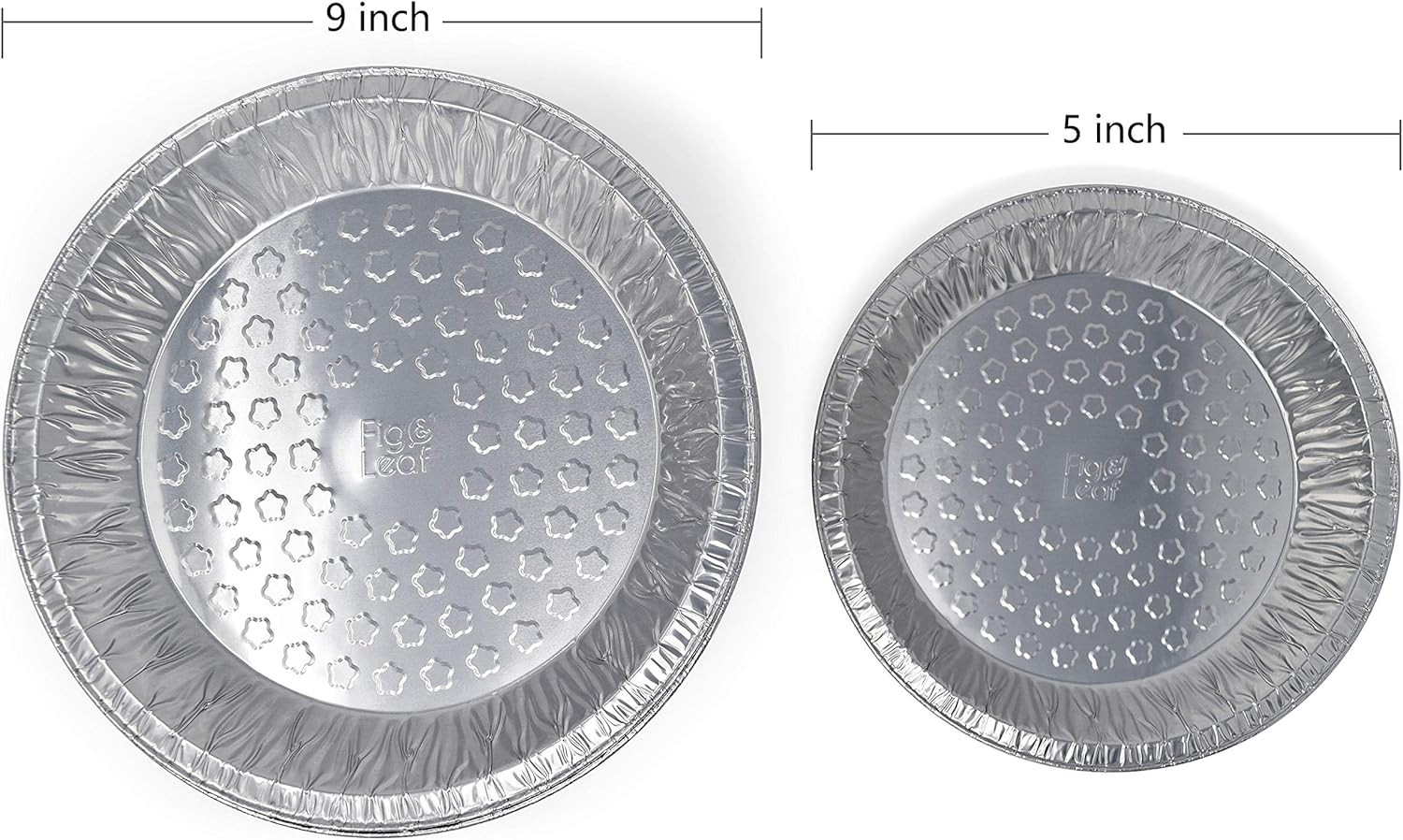 Fig & Leaf (60 Pack) Premium 9-Inch Pie Pans L Disposable Aluminum Foil L Heavy-