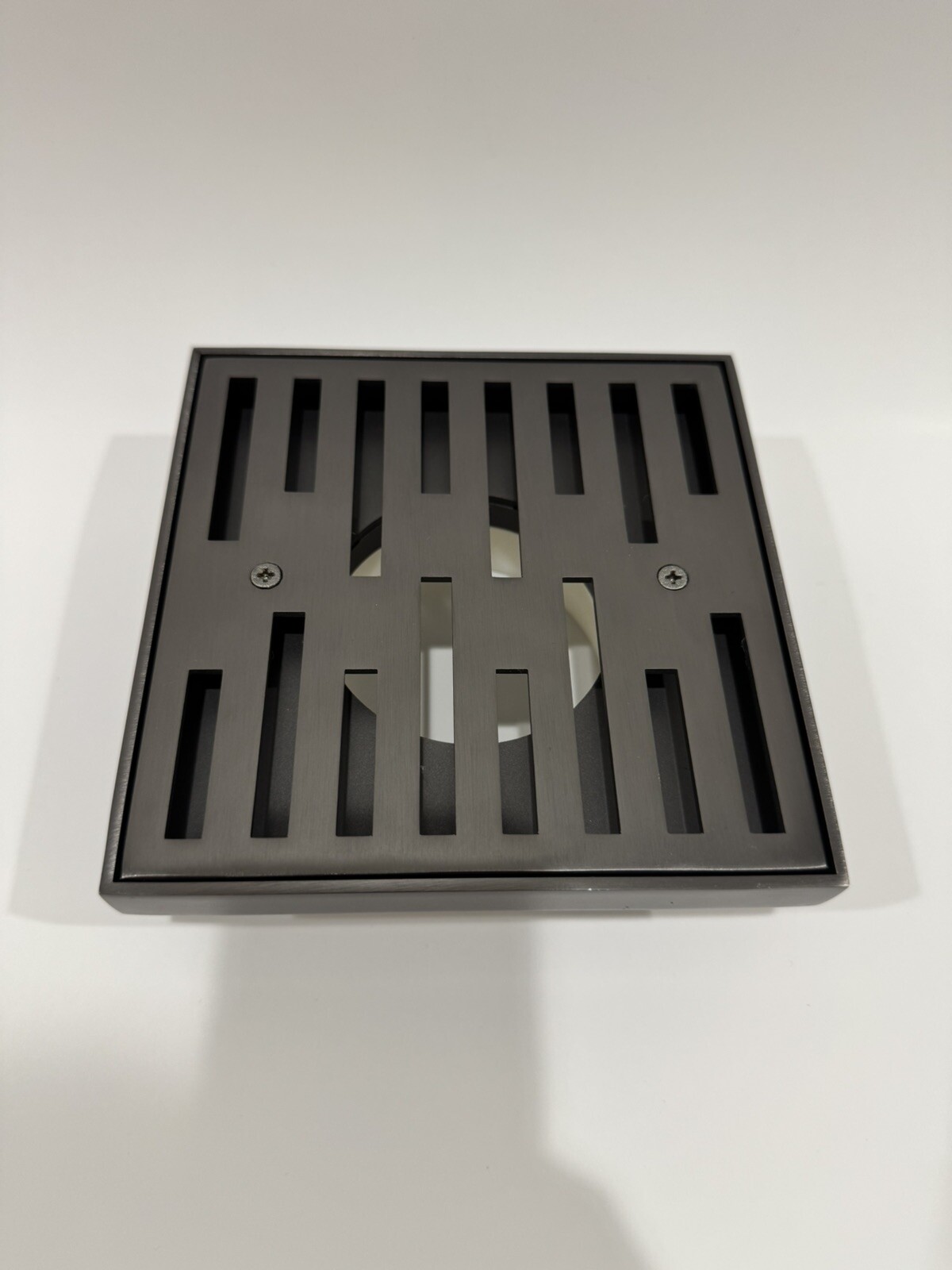 Gray Square 6 Inch Stainless Steel Modern Landscape Drain