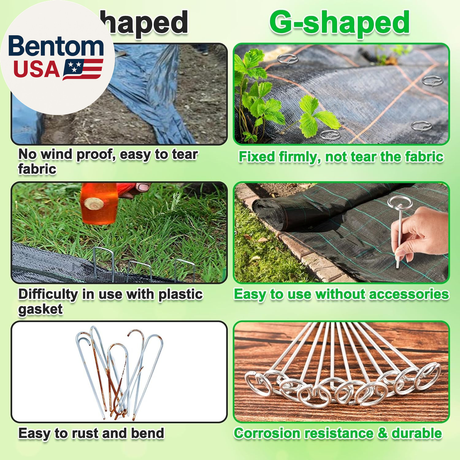 Heavy-Duty Landscape Staples – 120 Pcs 6-Inch G-Shaped Thickened Galvanized Gard