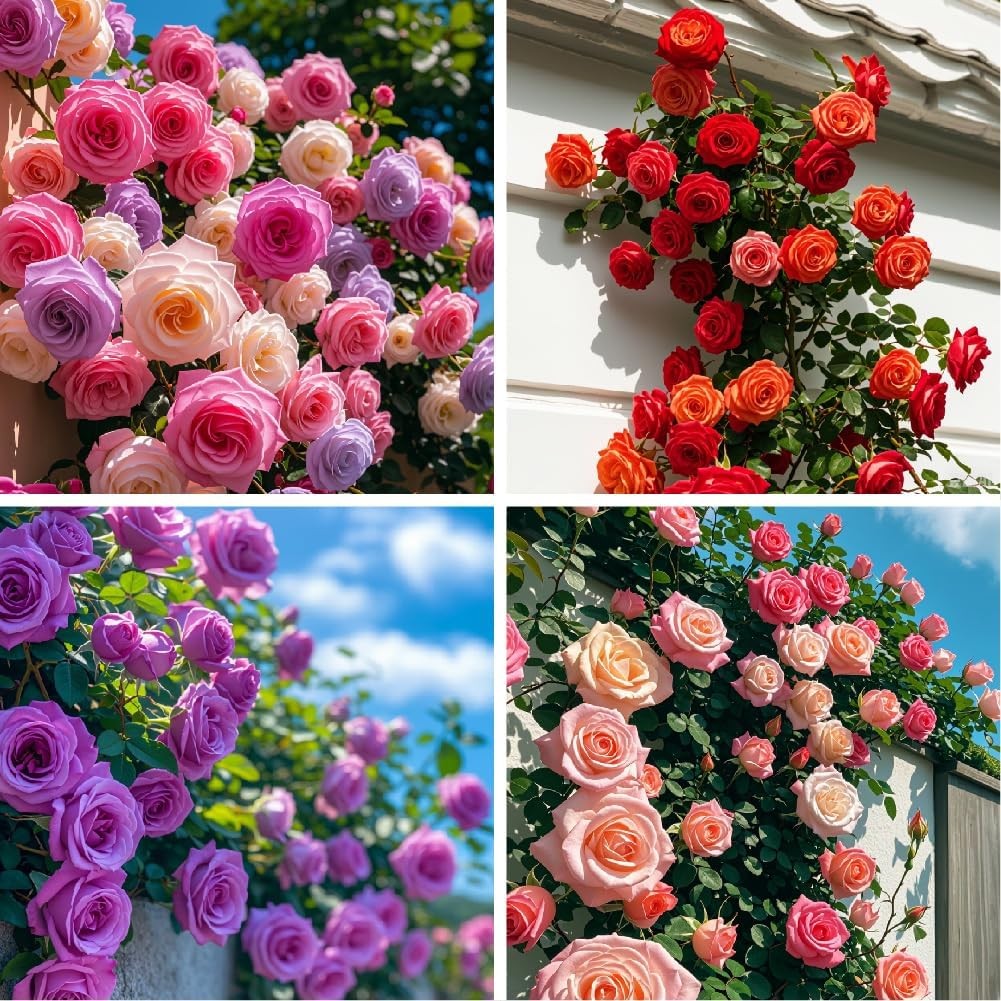 300+Mixed Climbing Rose Rosa Seeds for Planting Outdoors -Heirloom Garden red