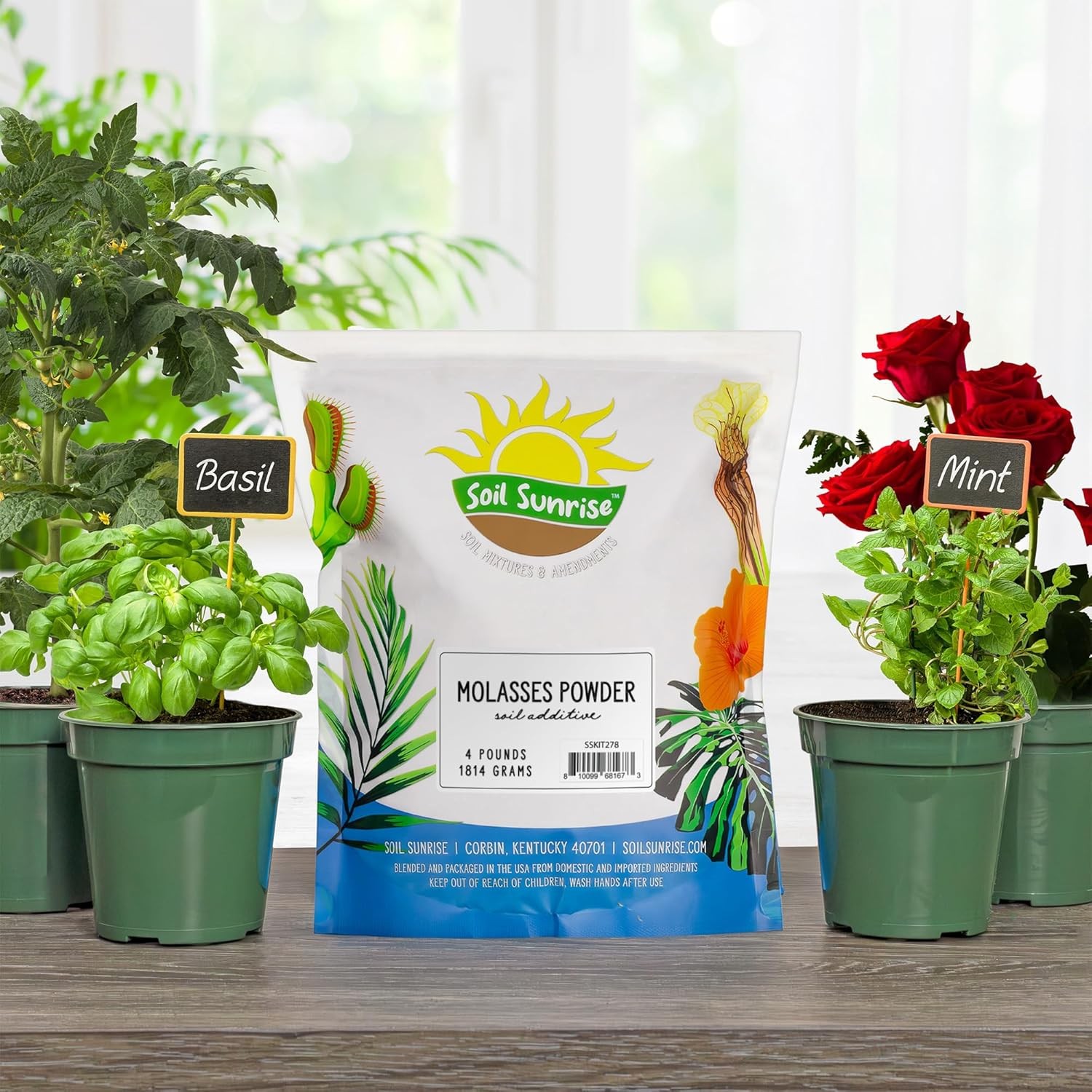 Dry Horticultural Molasses Powder (4 Pounds), Indoor/Outdoor 4 Pounds
