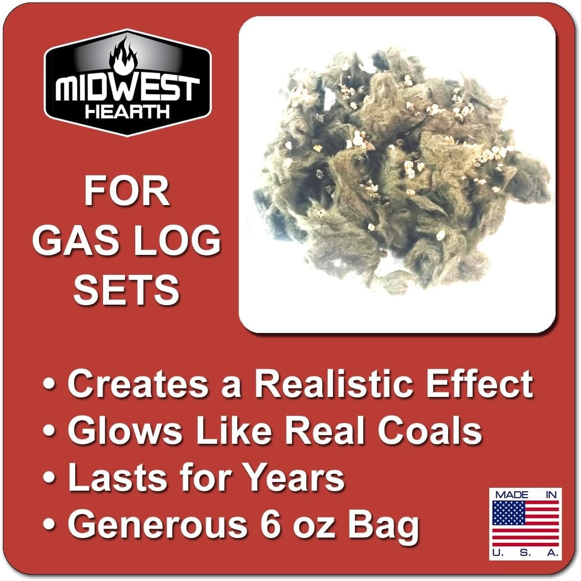 6 oz Glowing Embers – Realistic Gray Coal Bed Blend for Venting Fireplaces