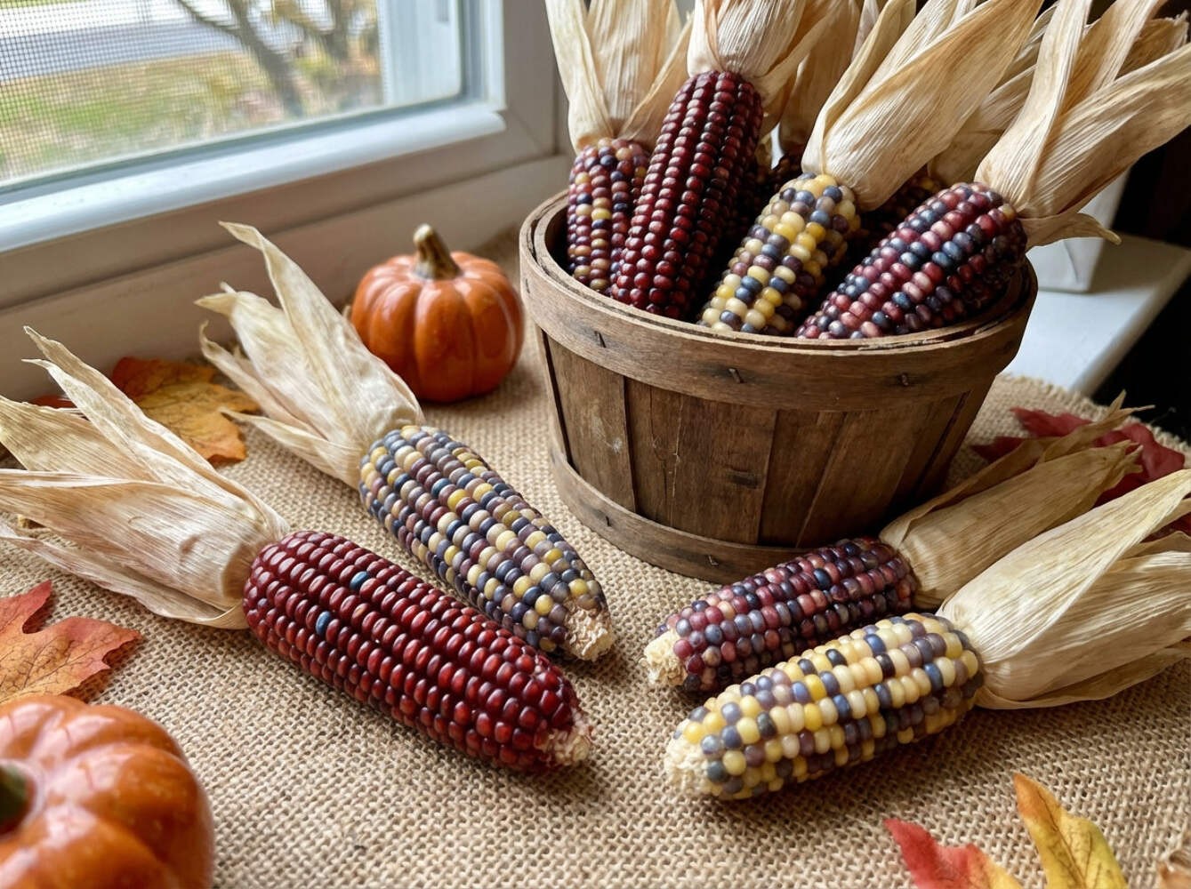50 INDIAN MINI MIX CORN Miniature 4″ Ears Ornamental Zea Mays Vegetable SEEDS