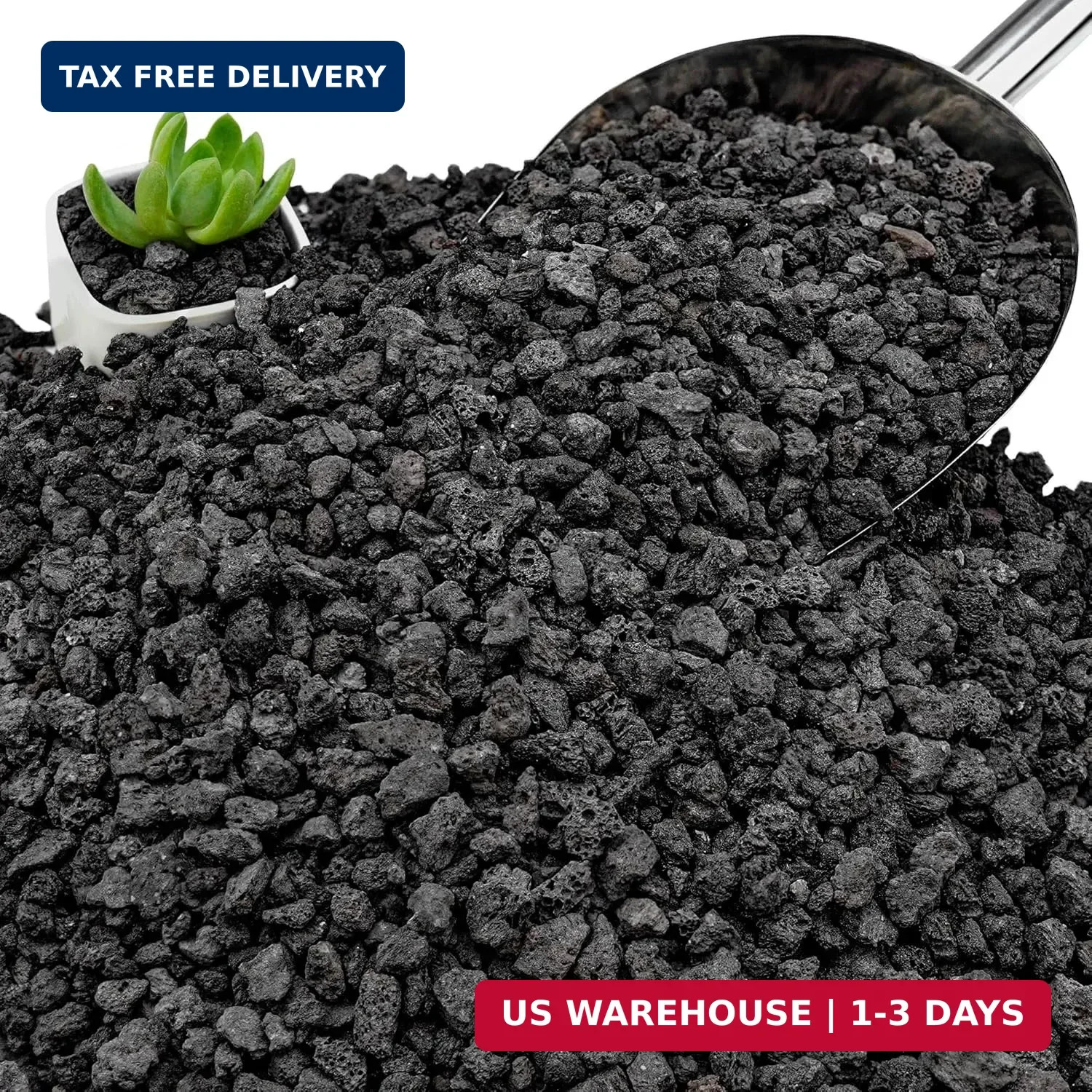 NUPICK 3lb Black Lava Rocks for Plants, 3/8″ Succulent Potting Soil Amendments,