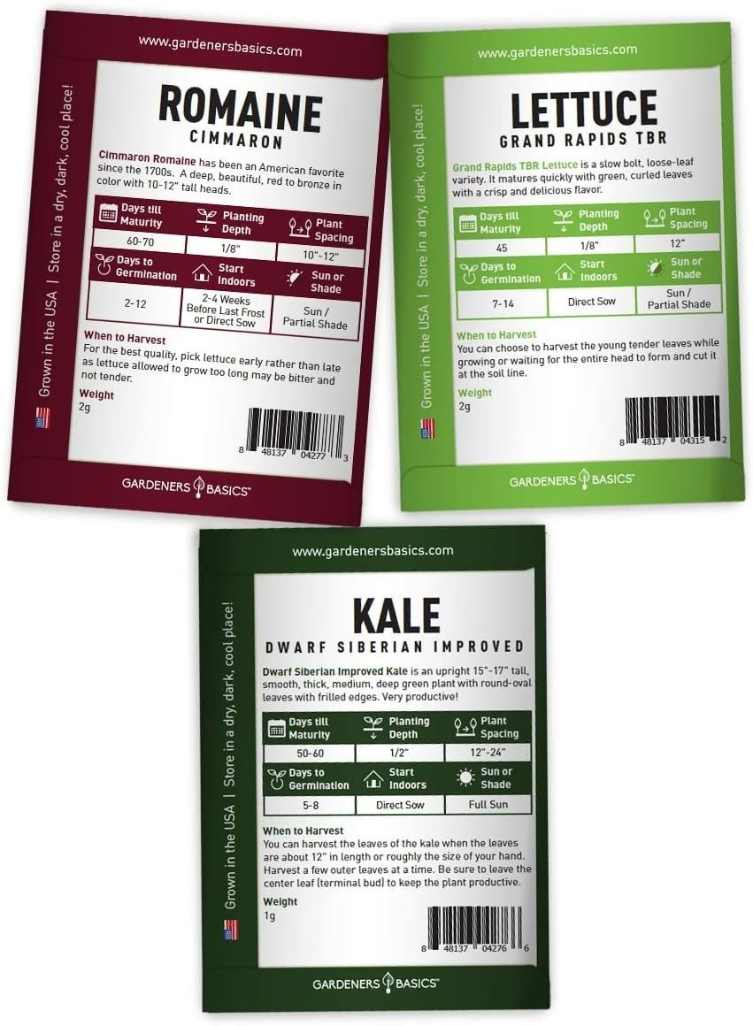 5 Variety Hydroponic Seed Pack: GMO-Free Indoor/Outdoor Greens for Family Gar…