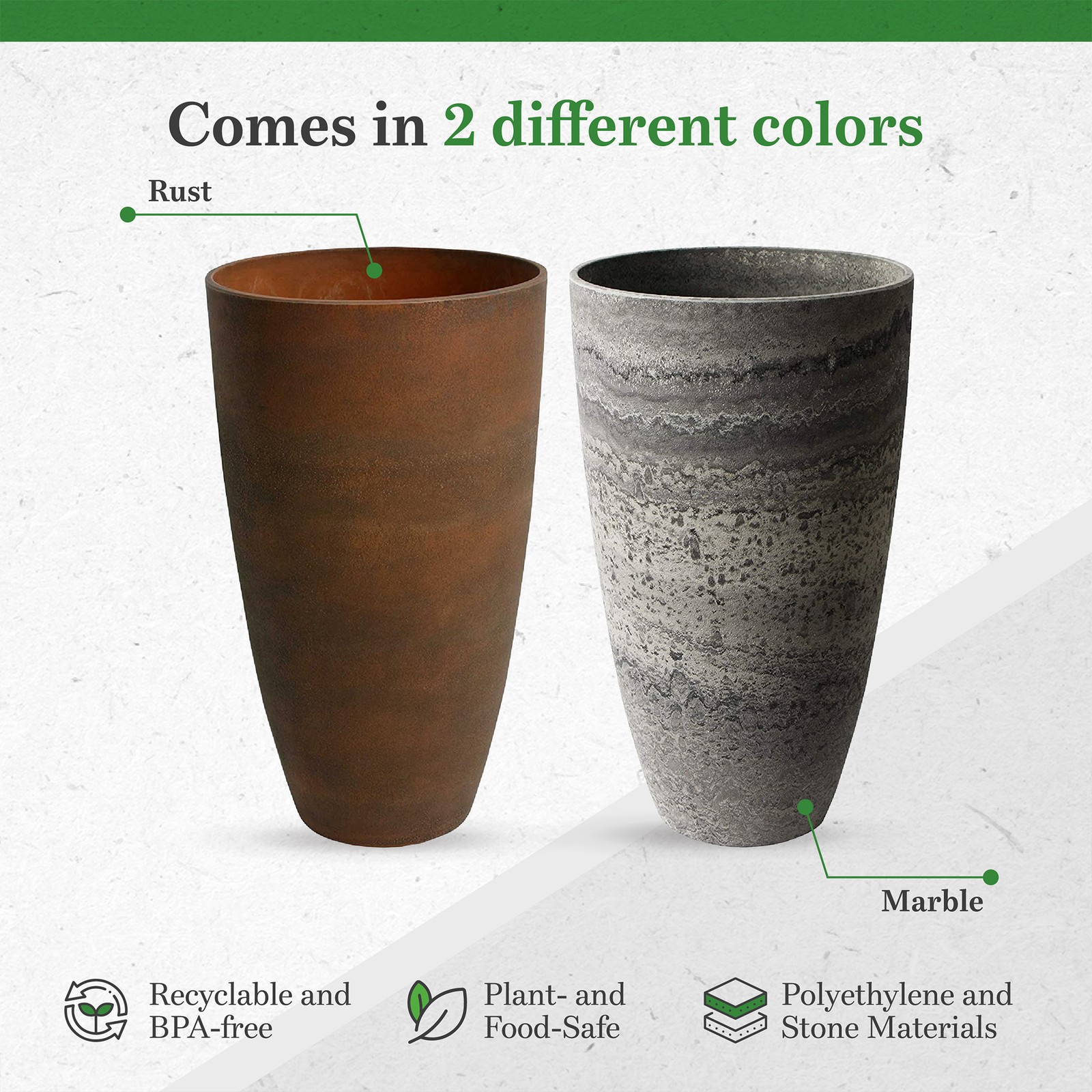 Algreen Acerra Curved Yard & Patio Vase Garden Planter 11.5″ x 20″ (Open Box)