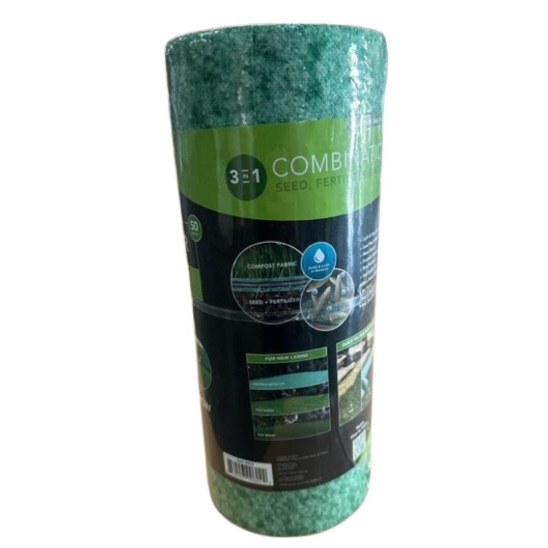 Grotrax Biodegradable Grass Seed Mat, Year Round Green – 50 Sq Ft Quick Fix Roll