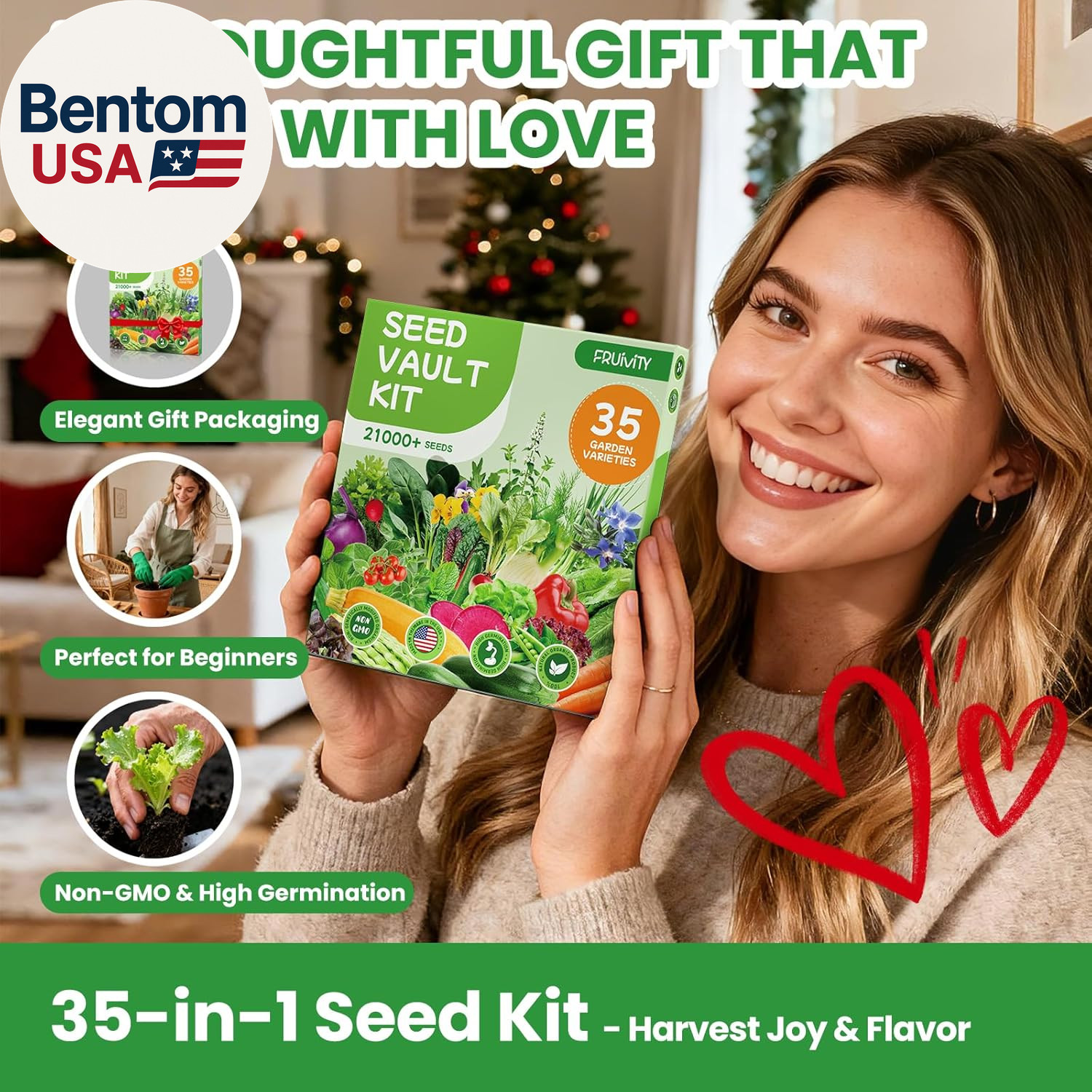 35 Heirloom Seeds Variety Pack – 21000+ Non-Gmo Seeds for Planting Vegetables an