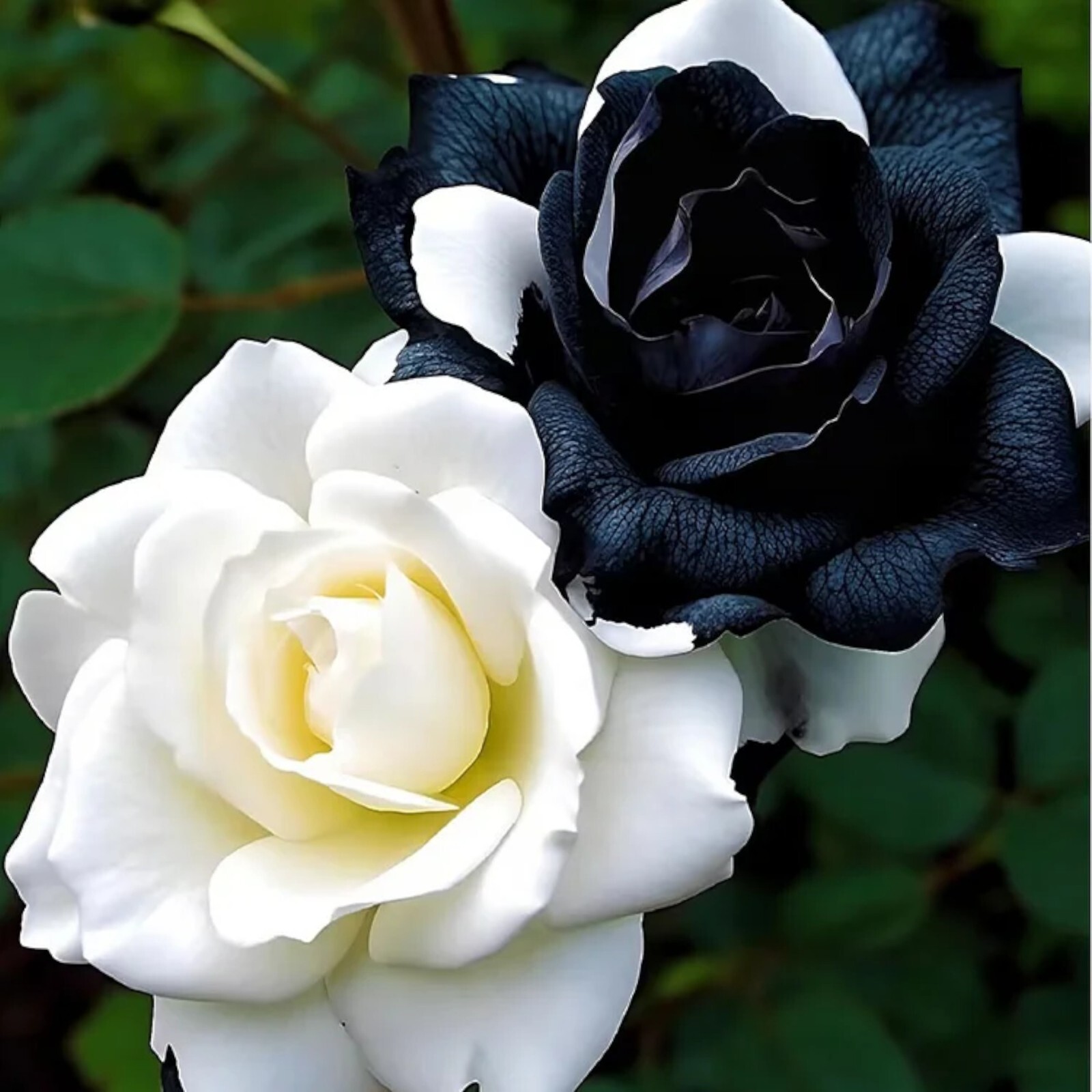 20pcs Rare Black & White Rose Seeds – Non-GMO Heirloom Variety