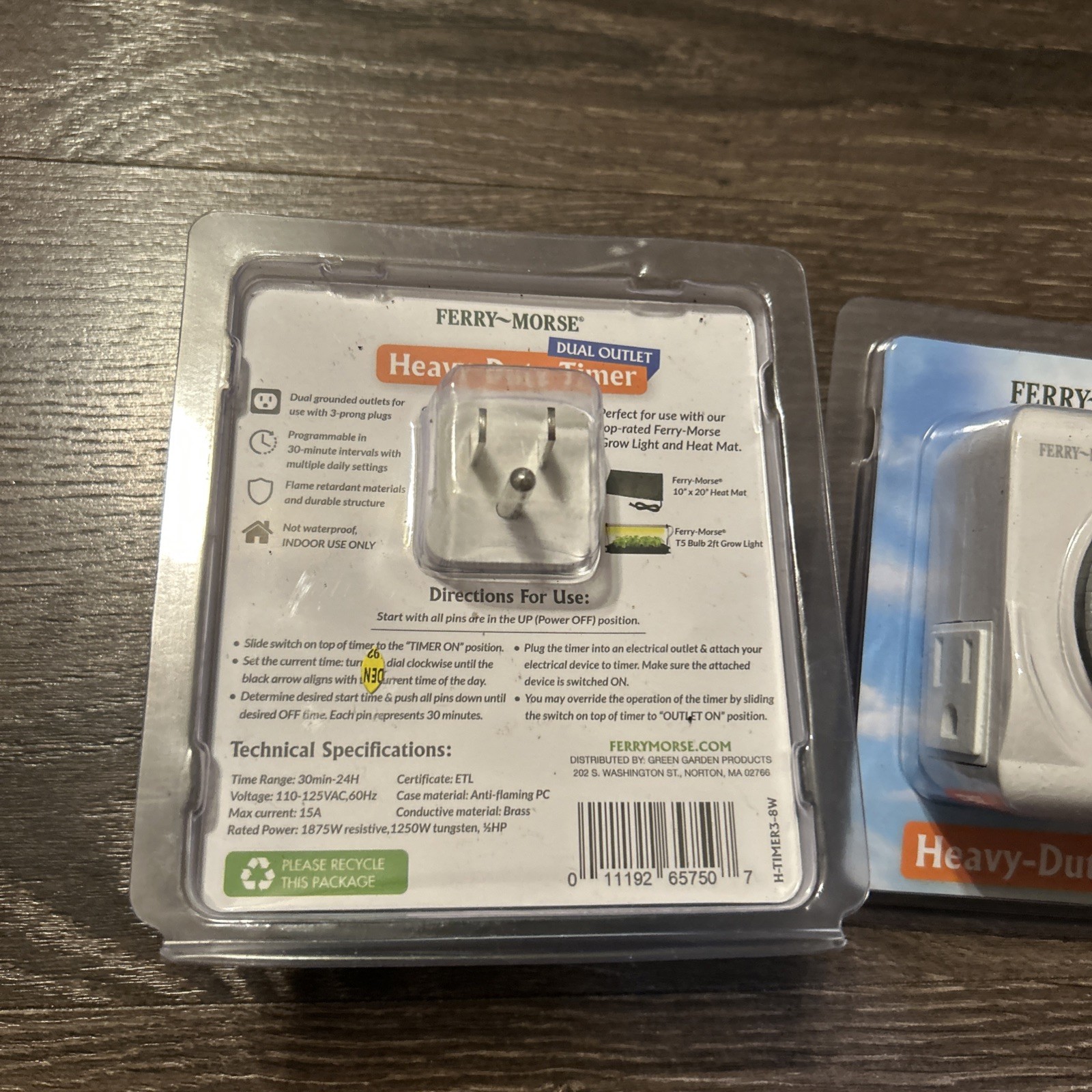 New Ferry Morse Dual Outlet Heavy-Duty Timer Indoor 3 Prong (2-pk) Gardening