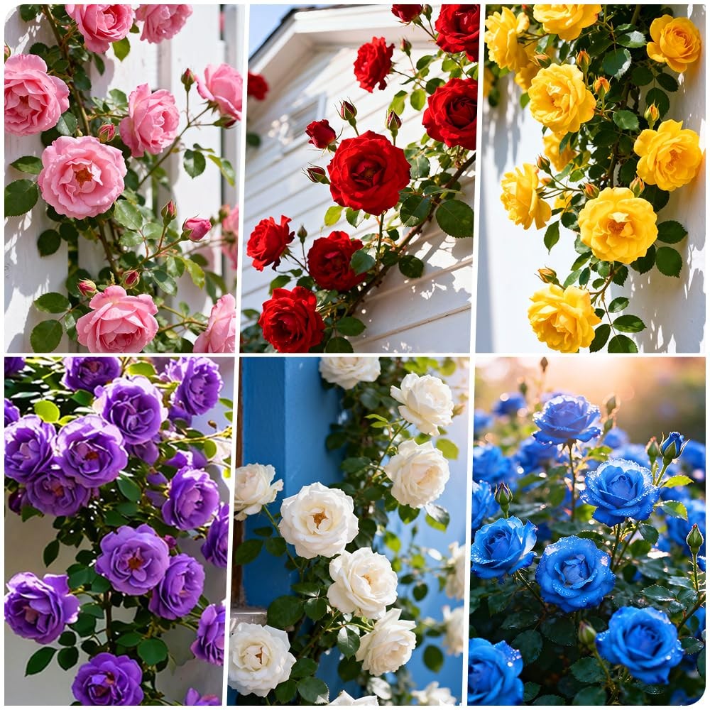 300+Climbing Rose Bush Seeds for Planting Outdoors-Perennial Flowering red