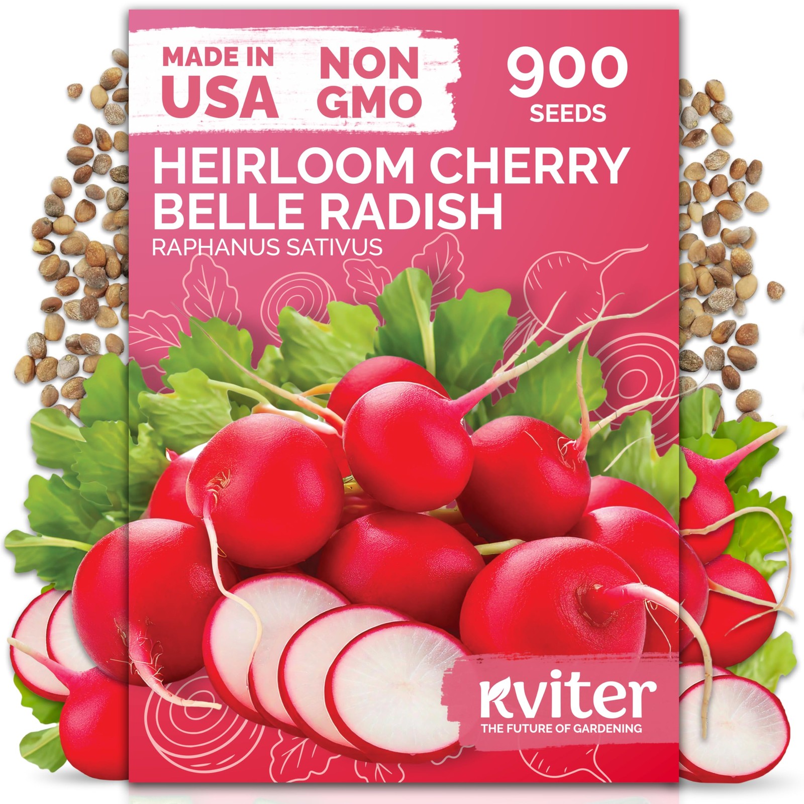 KVITER 900 Cherry Belle Radish Seeds (Raphanus sativus)