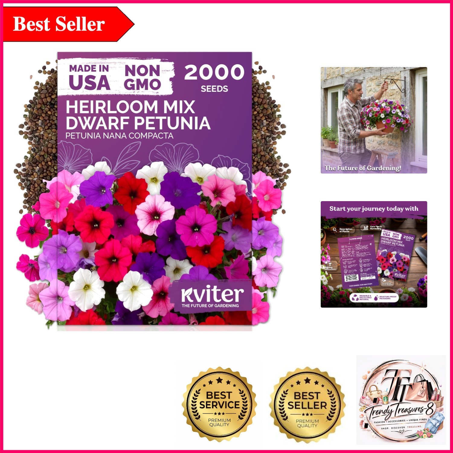 2000 Mixed Dwarf Petunia Seeds for Vibrant, Long-Lasting Blooms