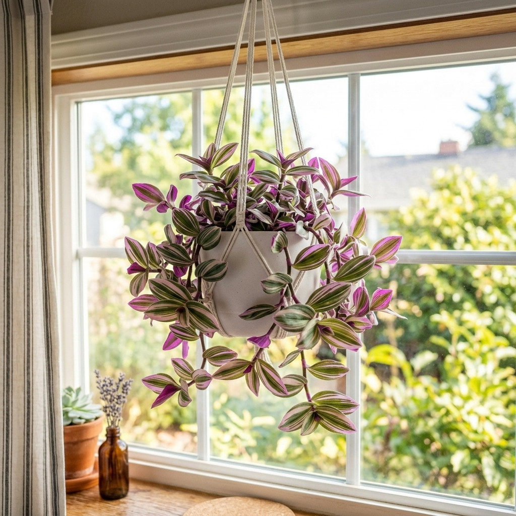 3 Rooted Tradescantia Nanouk Cuttings – Lush Pink and Green Trailing Houseplant